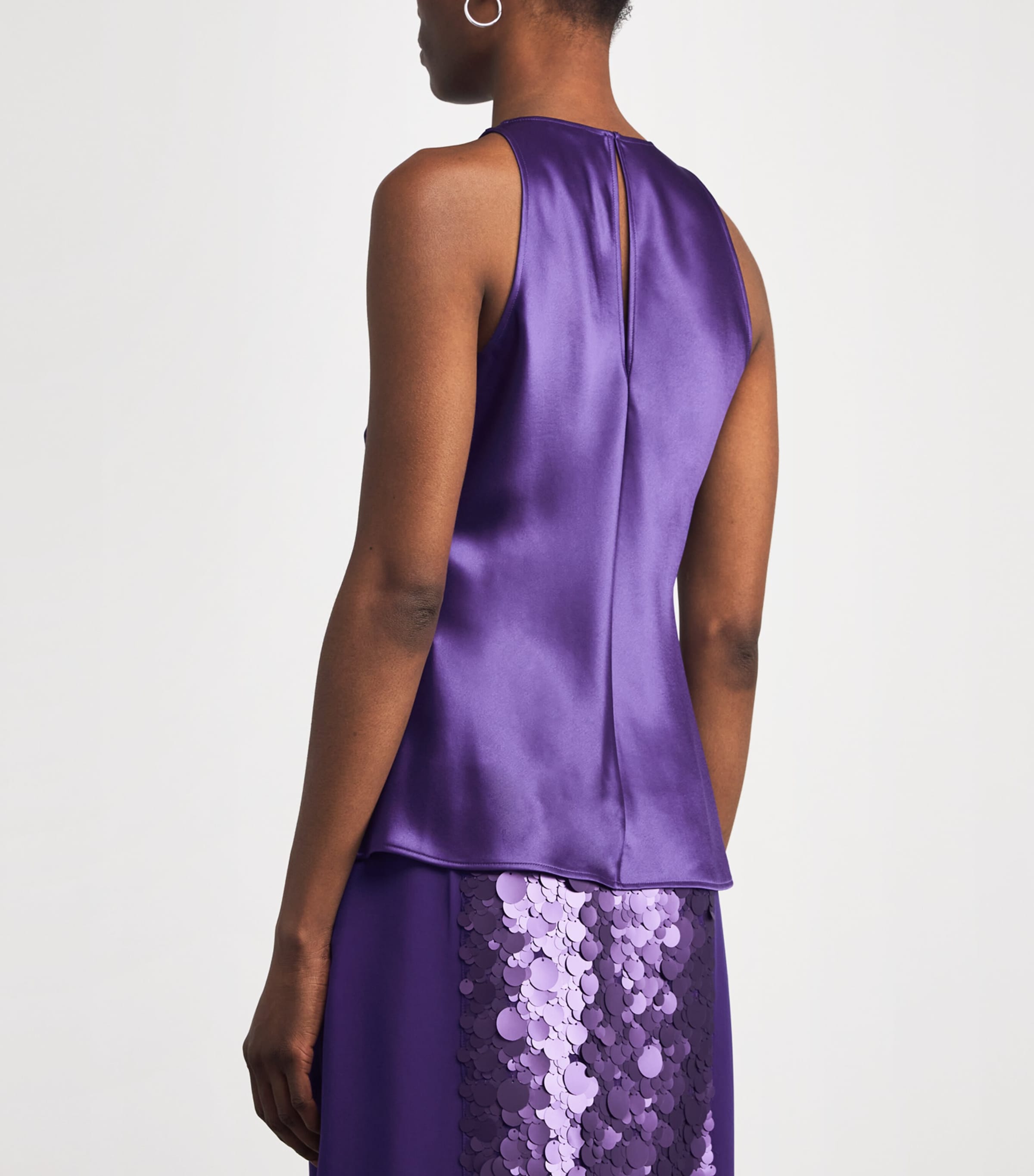 Satin Ritz Sleeveless Top VIOLET Image 4