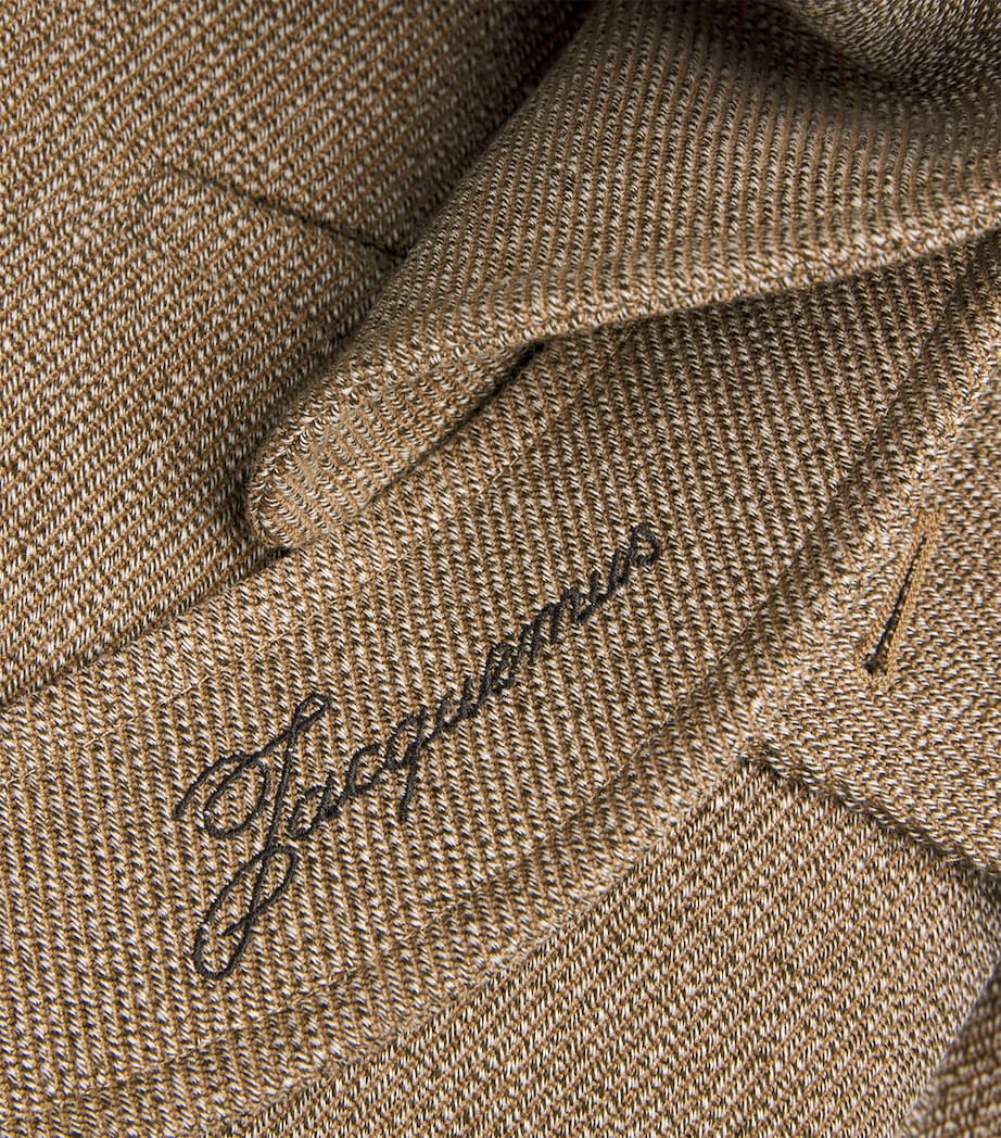 Jacquemus Mens Virgin Wool-Cotton Jacket Beige Image 5