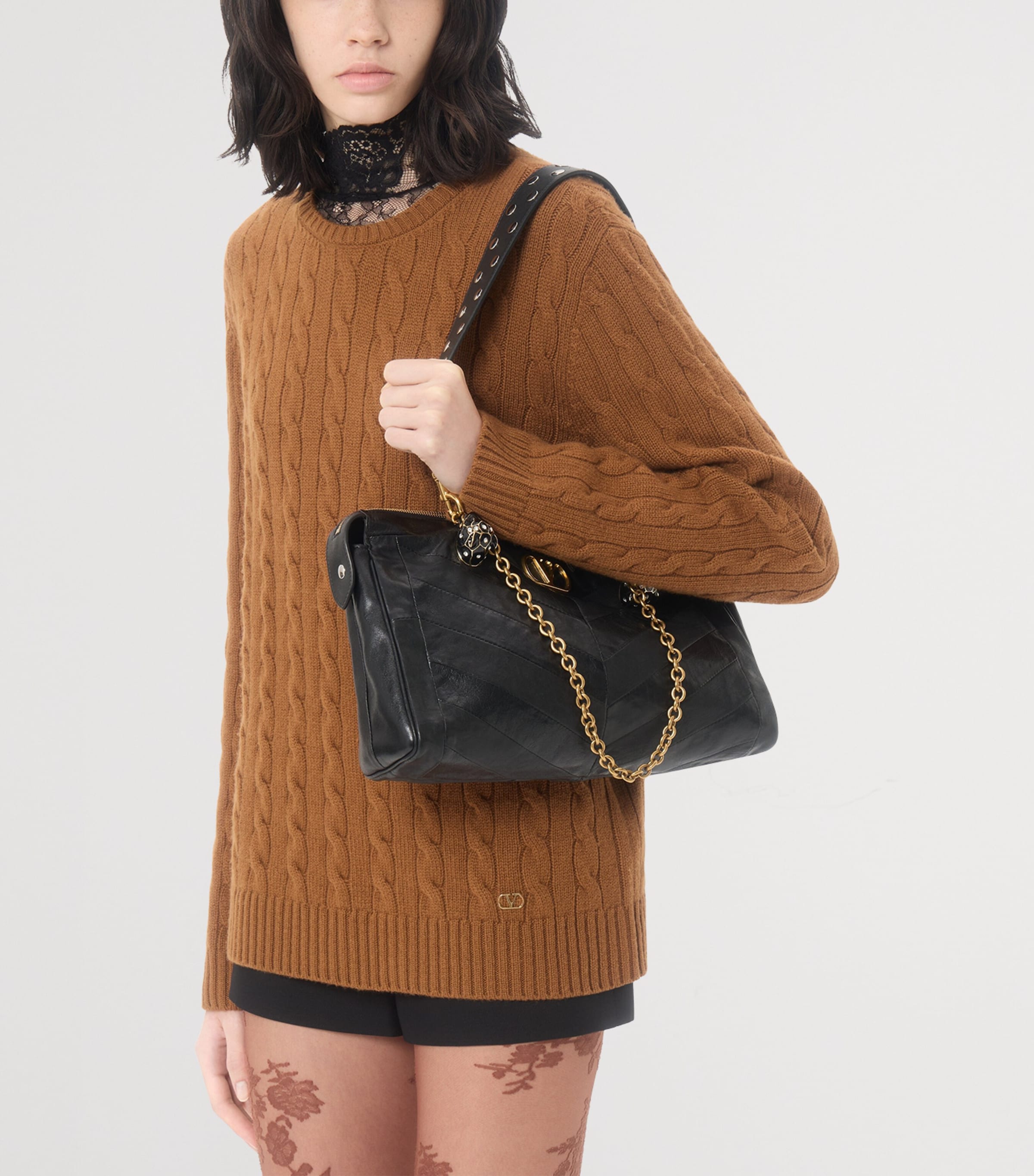 Valentino Womens Cashmere Cable-Knit Sweater Image 6