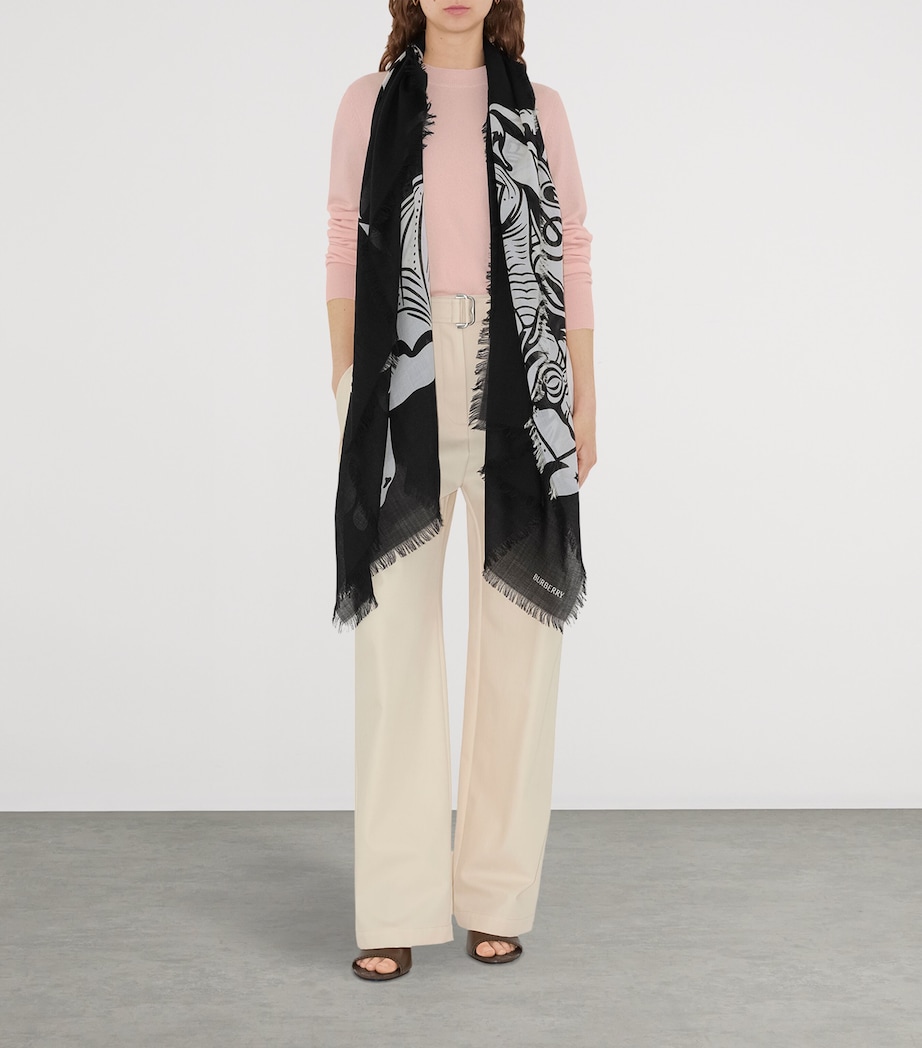 Wool Wide EKD Scarf BLACK/CALICO Image 3