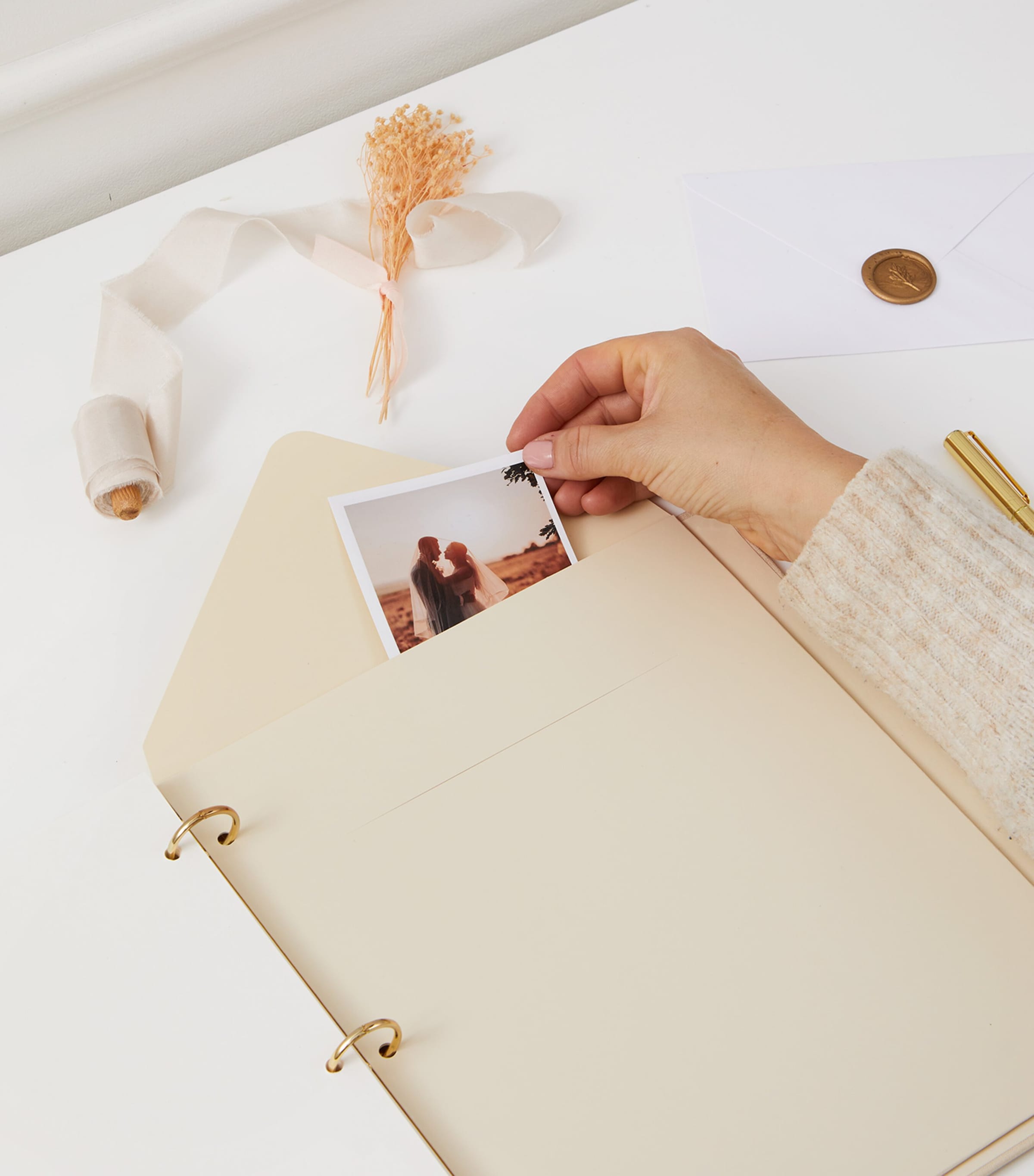 Blush and Gold Our Wedding Day Photo Album Ivory/beige, Gold Image 9