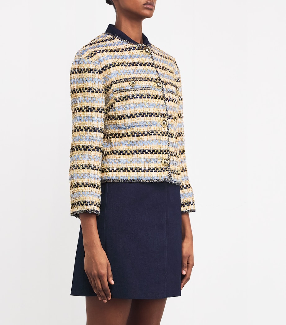 Sumira Tweed Jacket BLUE/IVORY Image 3