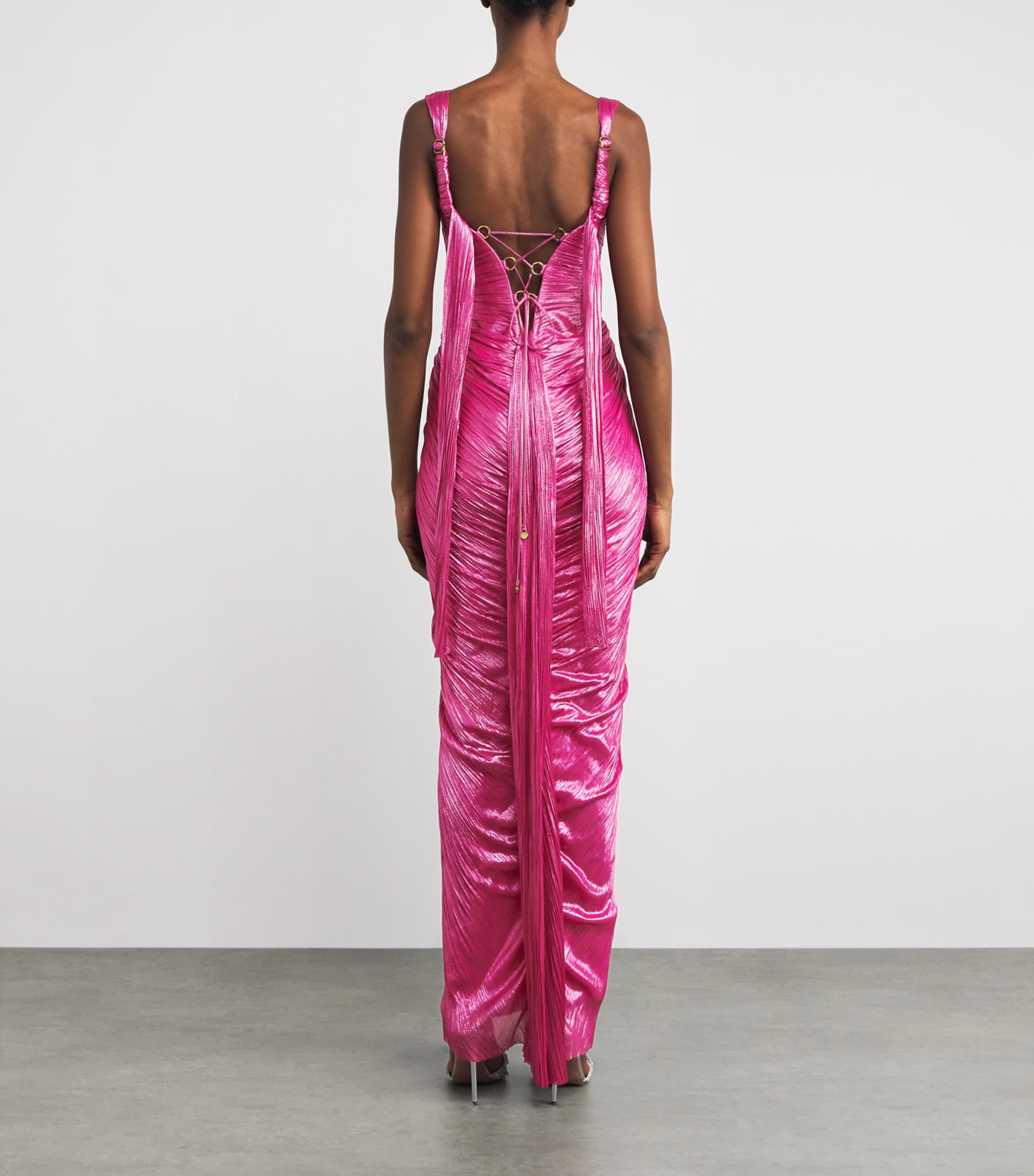 Pleated Martha Gown RASPBERRY Image 3