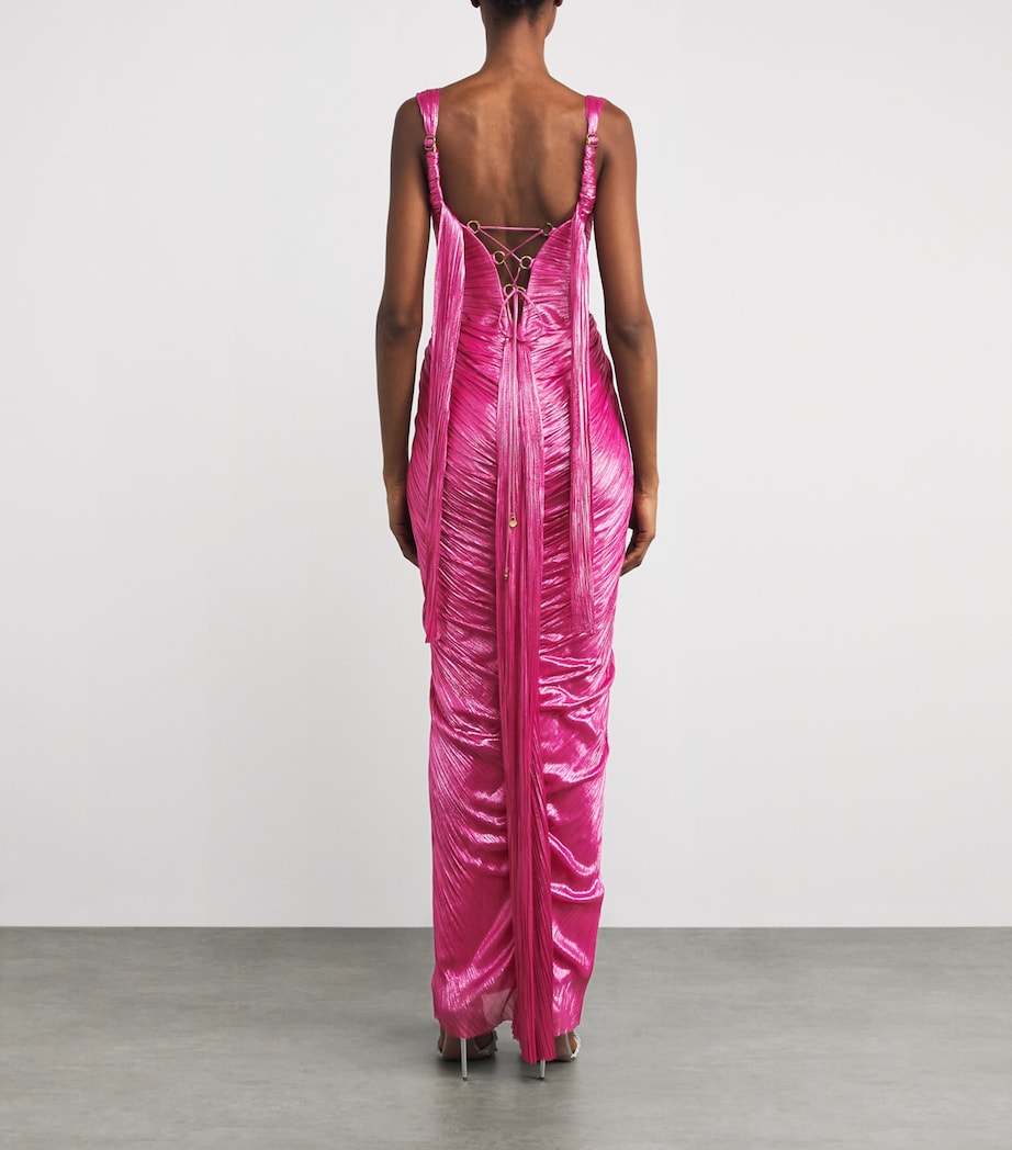 Pleated Martha Gown RASPBERRY Image 3