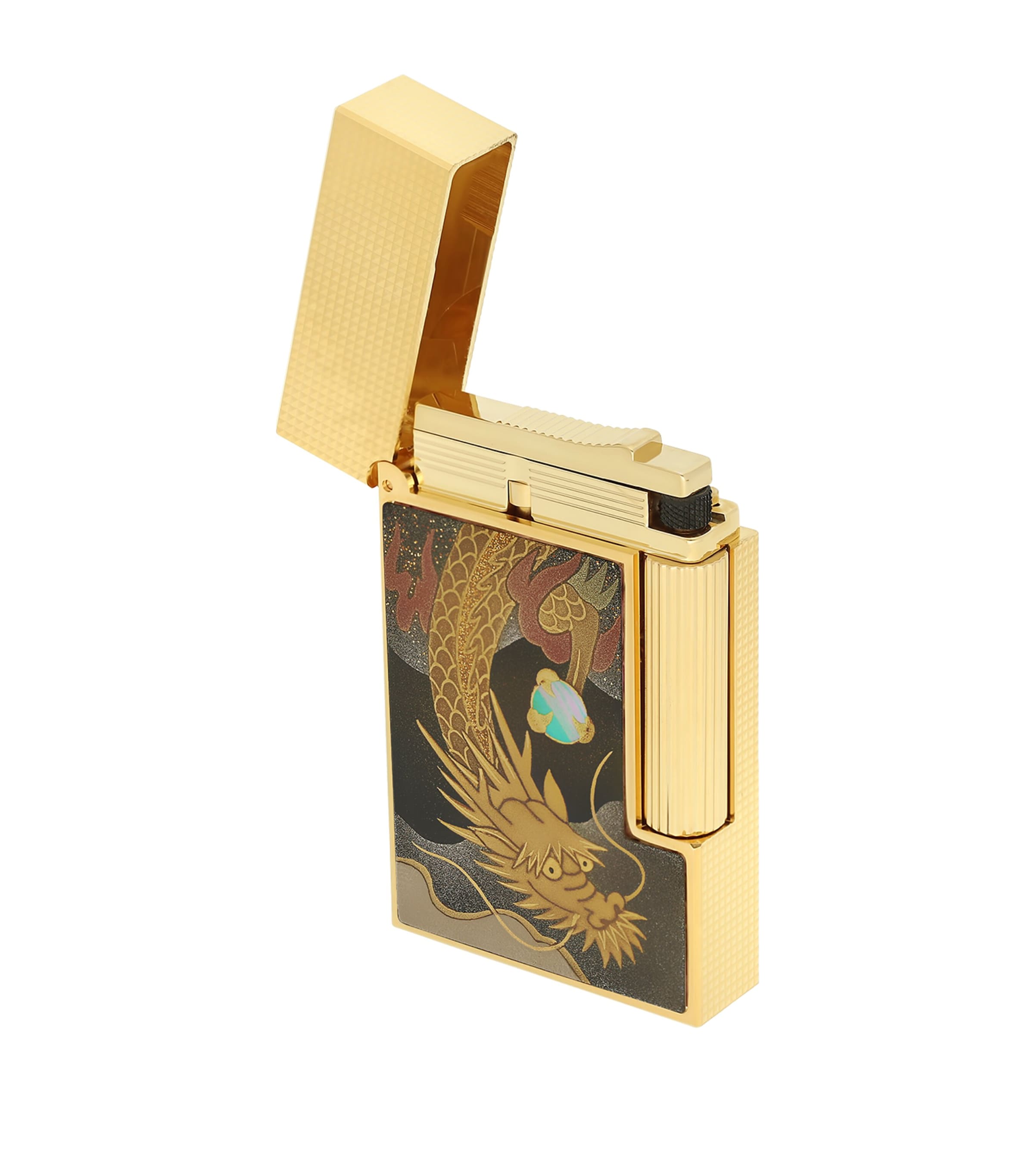 S.T. Dupont Maki-e Dragon Ligne 2 Cling Lighter Bronze Brown & Gold Image 2