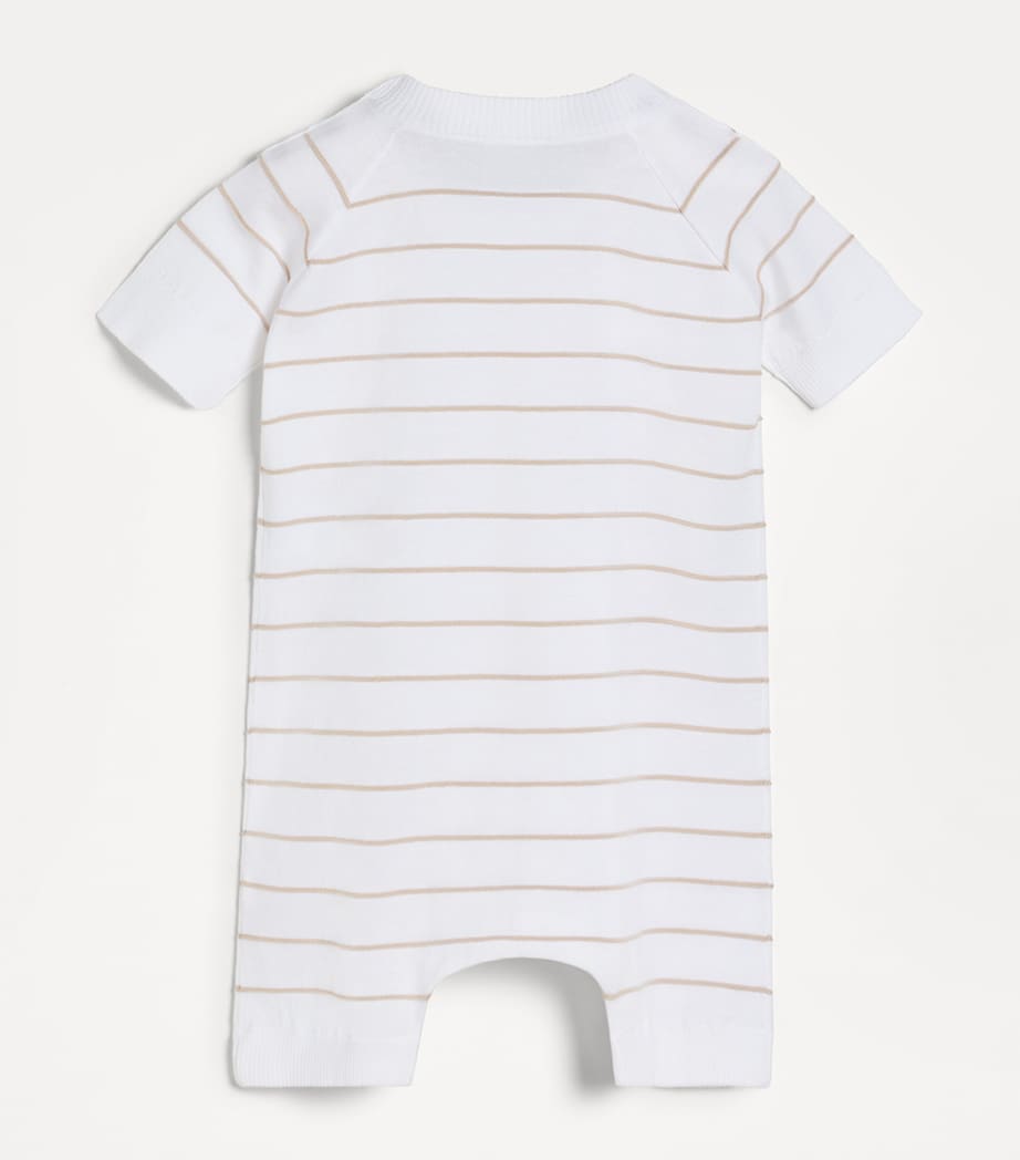 Brunello Cucinelli Kids Cotton Stripe Playsuit (3-24 Months) Image 3