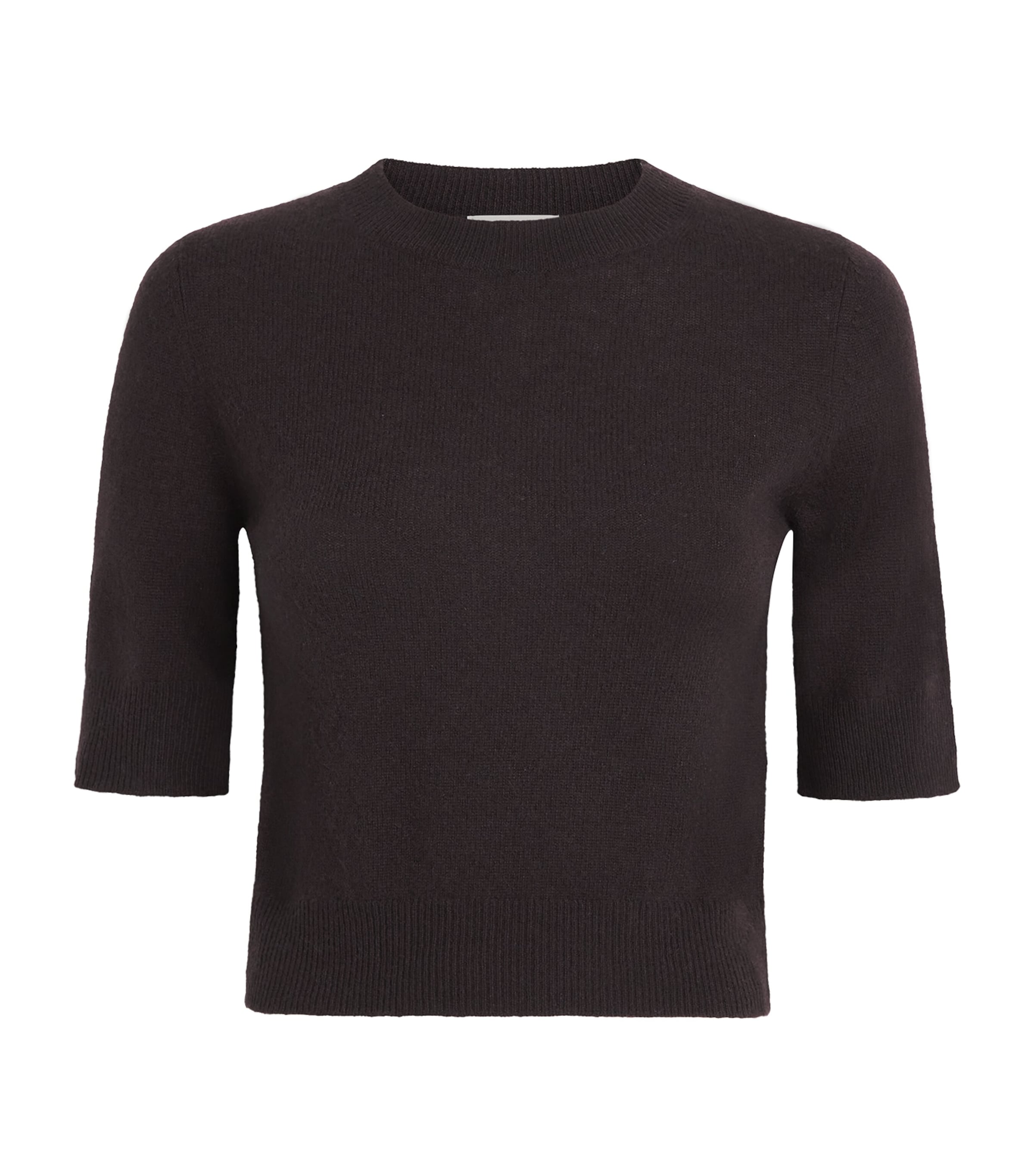 Le Kasha Womens Cashmere Short-Sleeve Chypre Sweater Prune Image 1