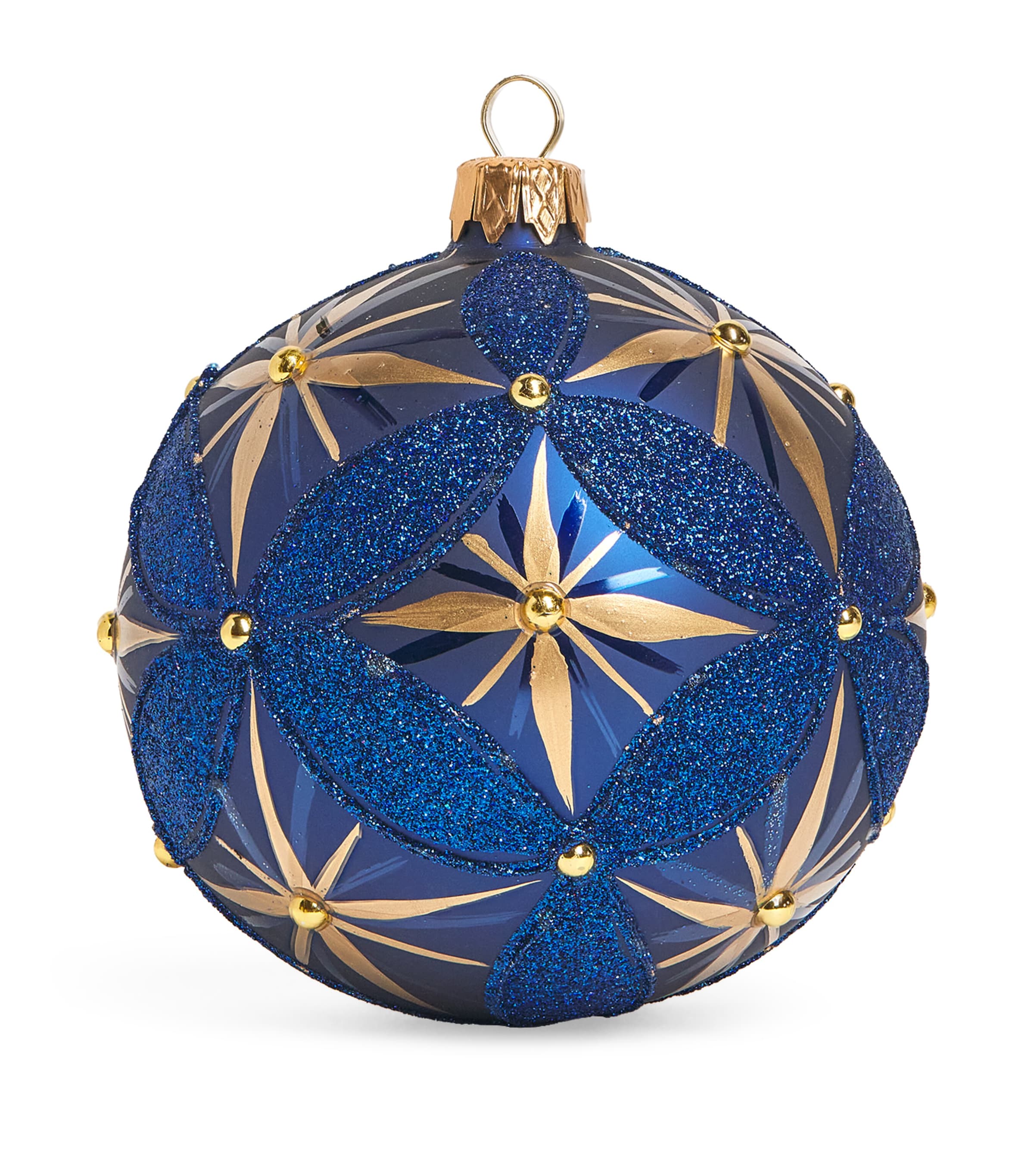 Harrods Glitter Star Bauble Navy Blue Image 1