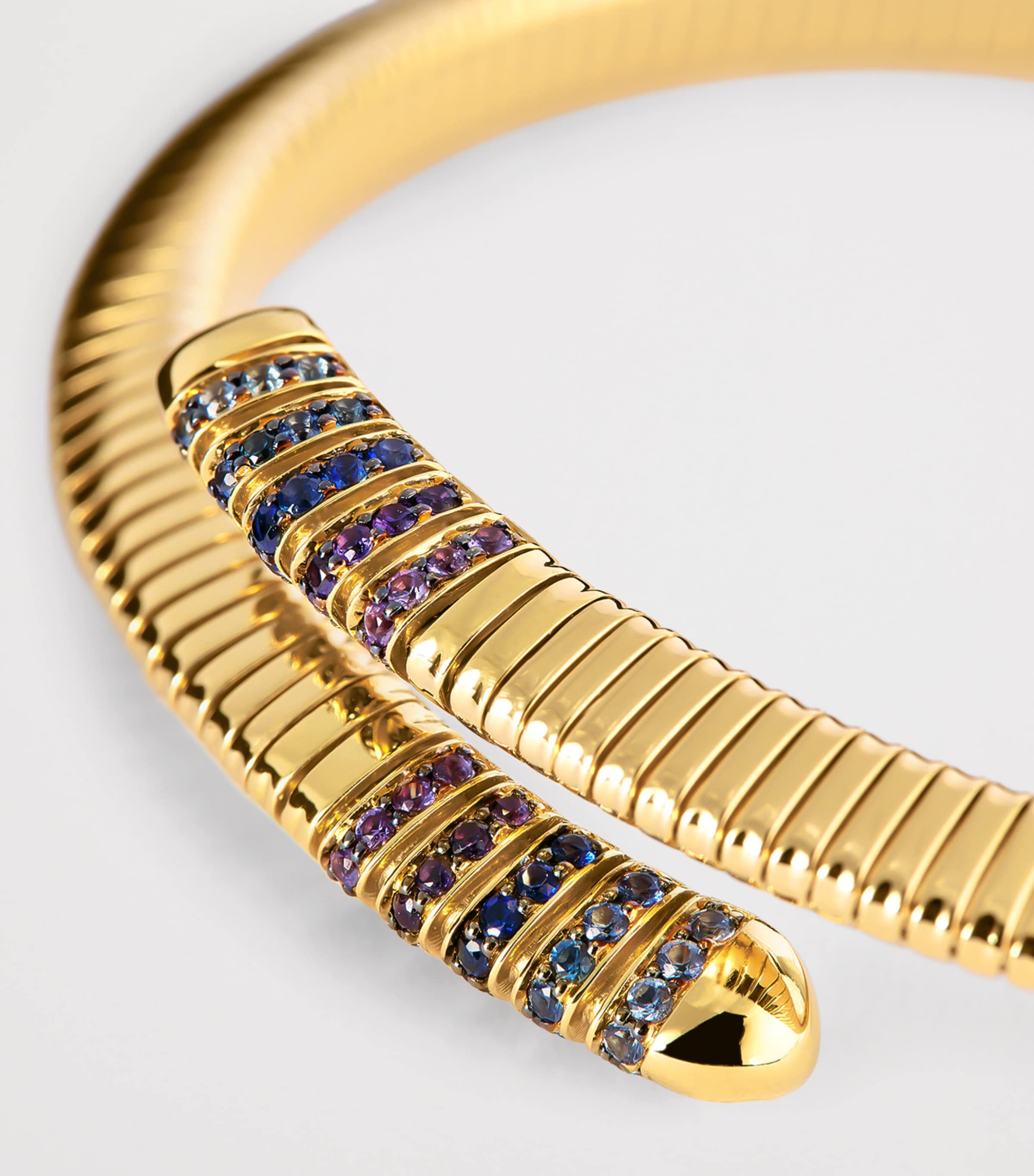 Yellow Gold and Sapphire Tubogas Bracelet YELLOW GOLD Image 4