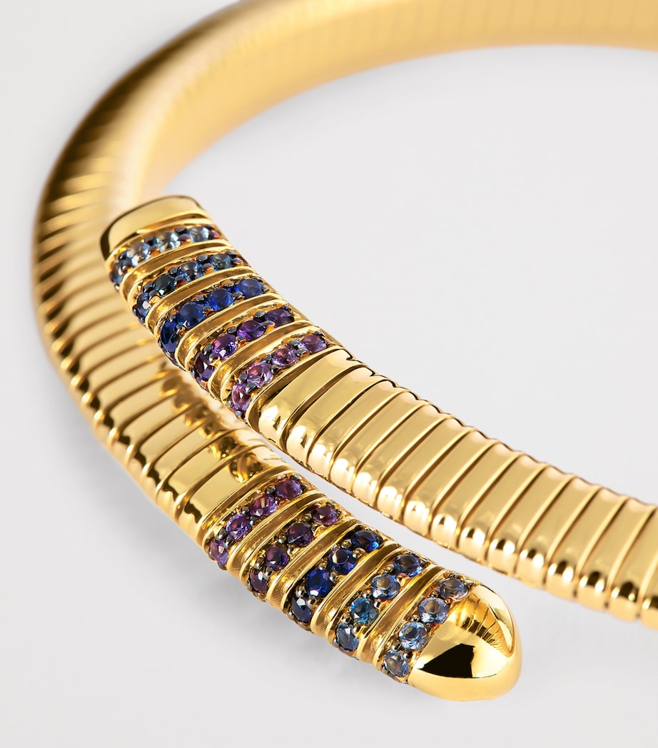 Yellow Gold and Sapphire Tubogas Bracelet YELLOW GOLD Image 4