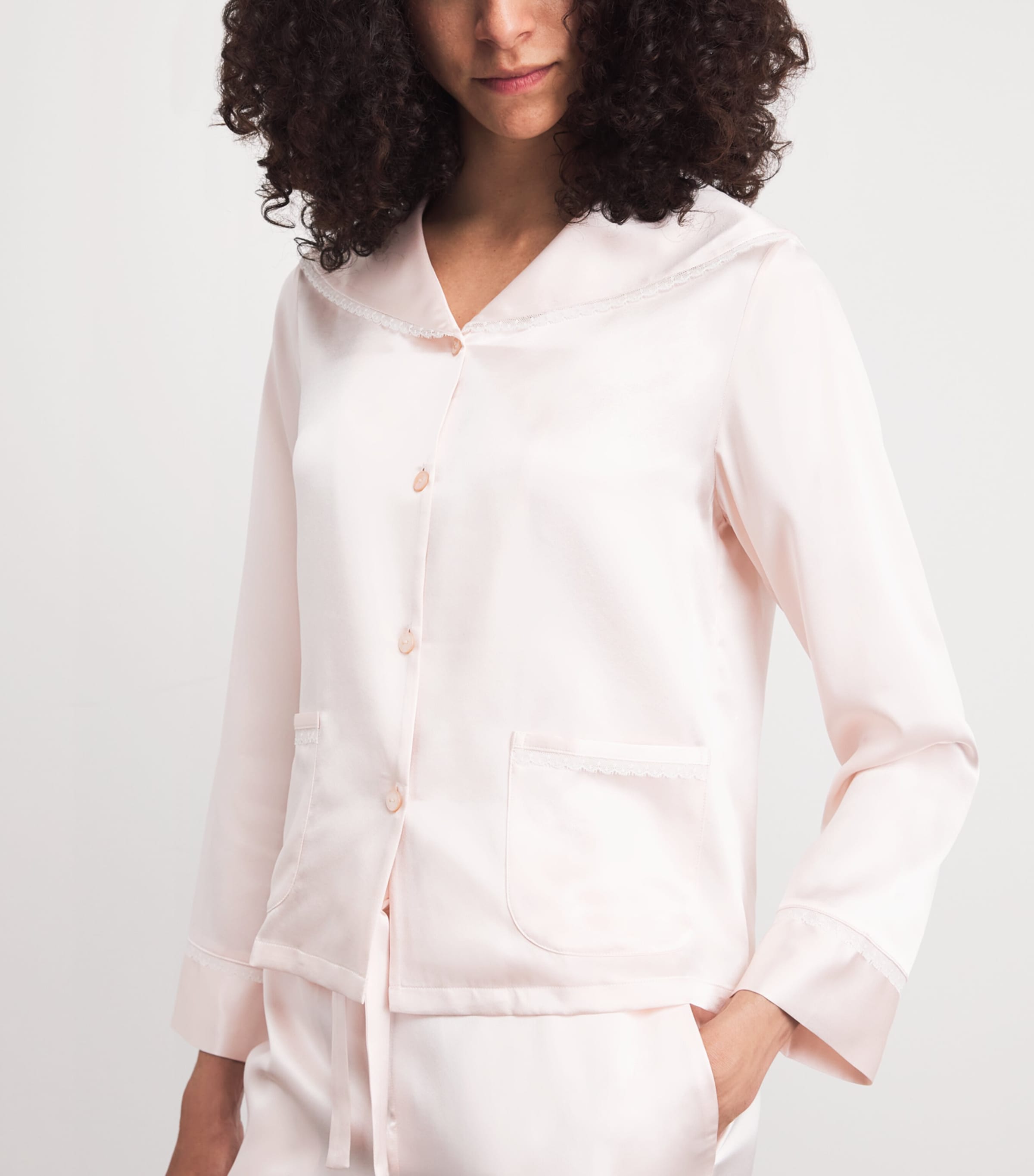 MANITO Womens Mulberry Silk Effie Pyjamas Ballet Pink Image 3