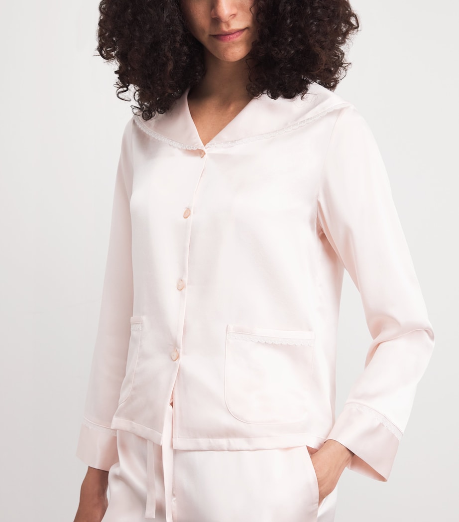 MANITO Womens Mulberry Silk Effie Pyjamas Ballet Pink Image 3