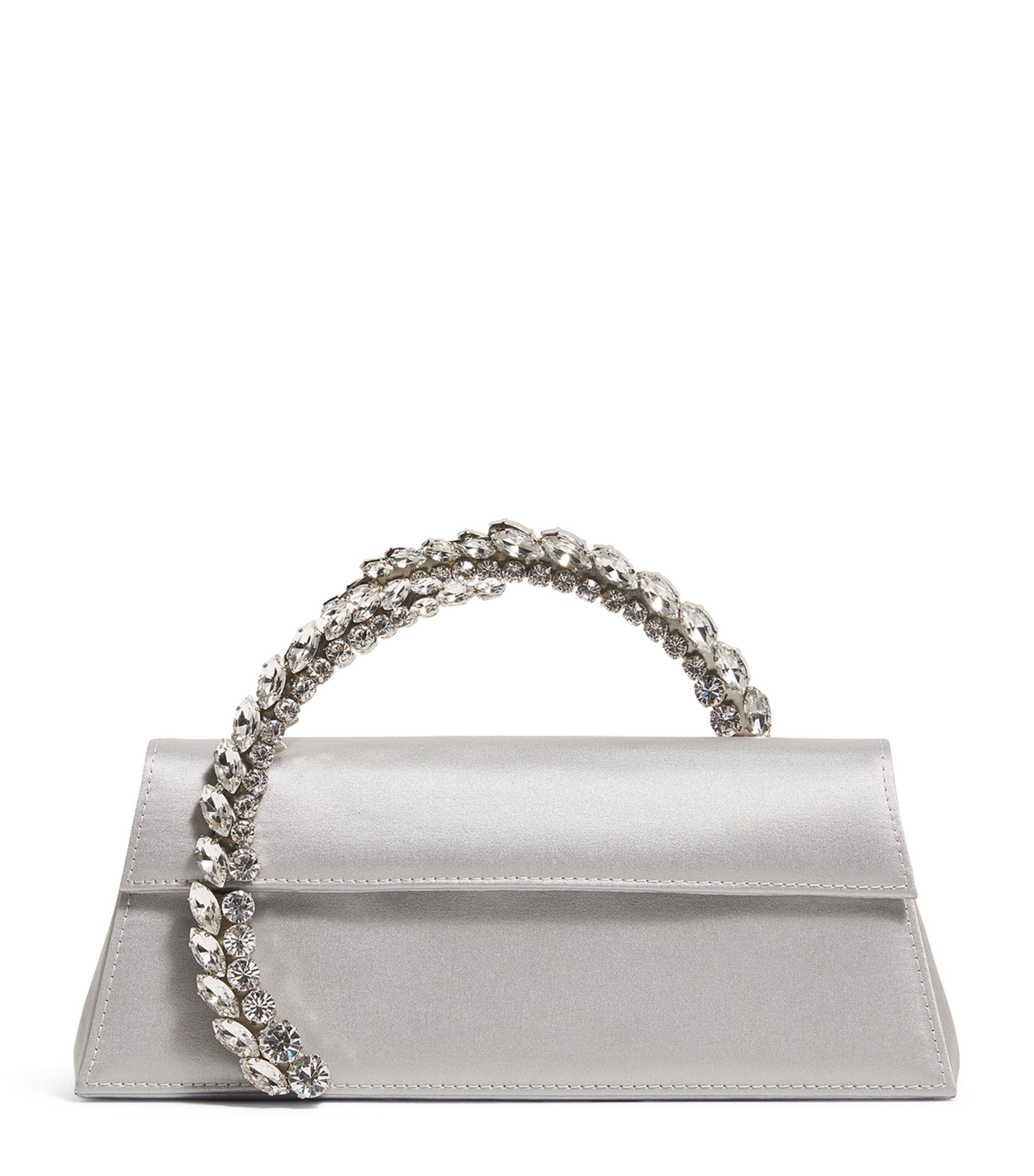 L'alingi Rhinestone-spiral Handle Clutch Bag In Green