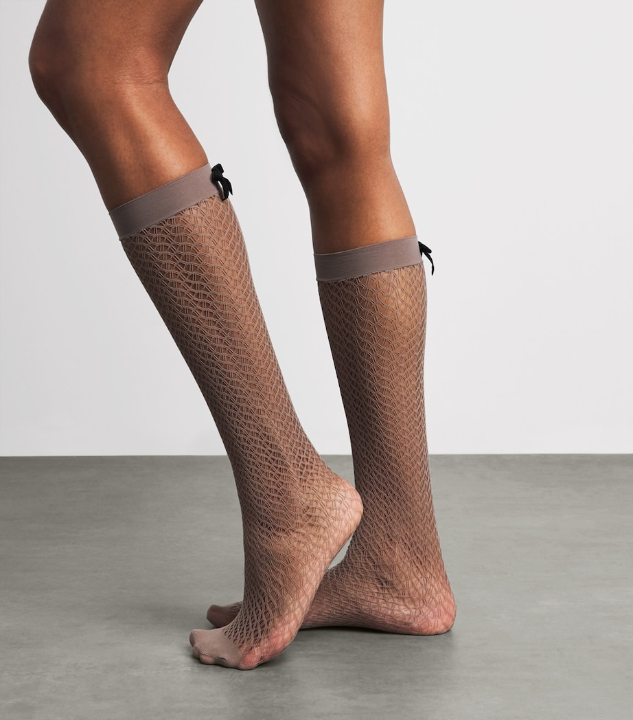 Falke Womens Knee-High Miss Ribbon Socks Taupe Image 2