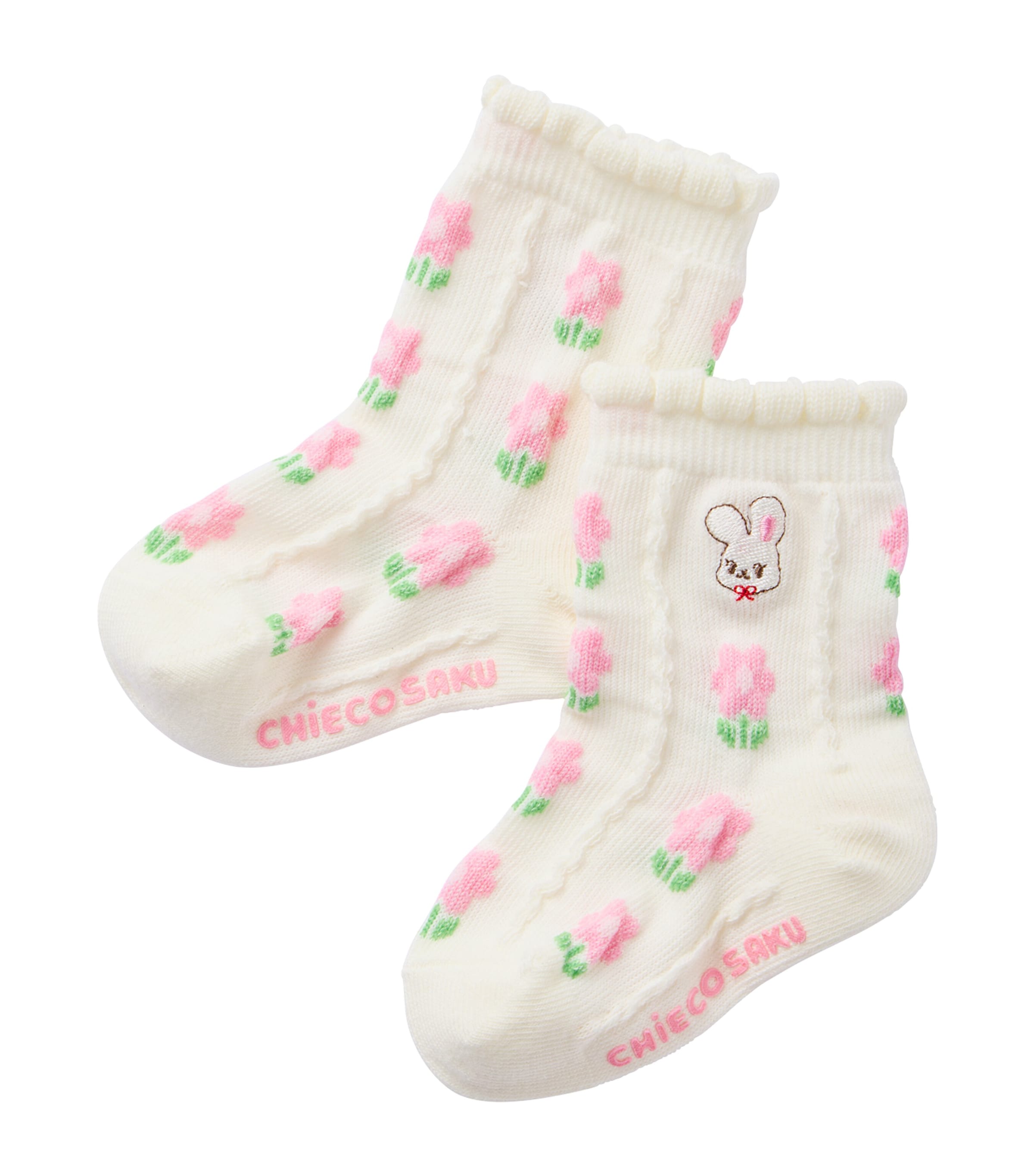 Miki House Floral Chieco Saku Frill Socks Image 1