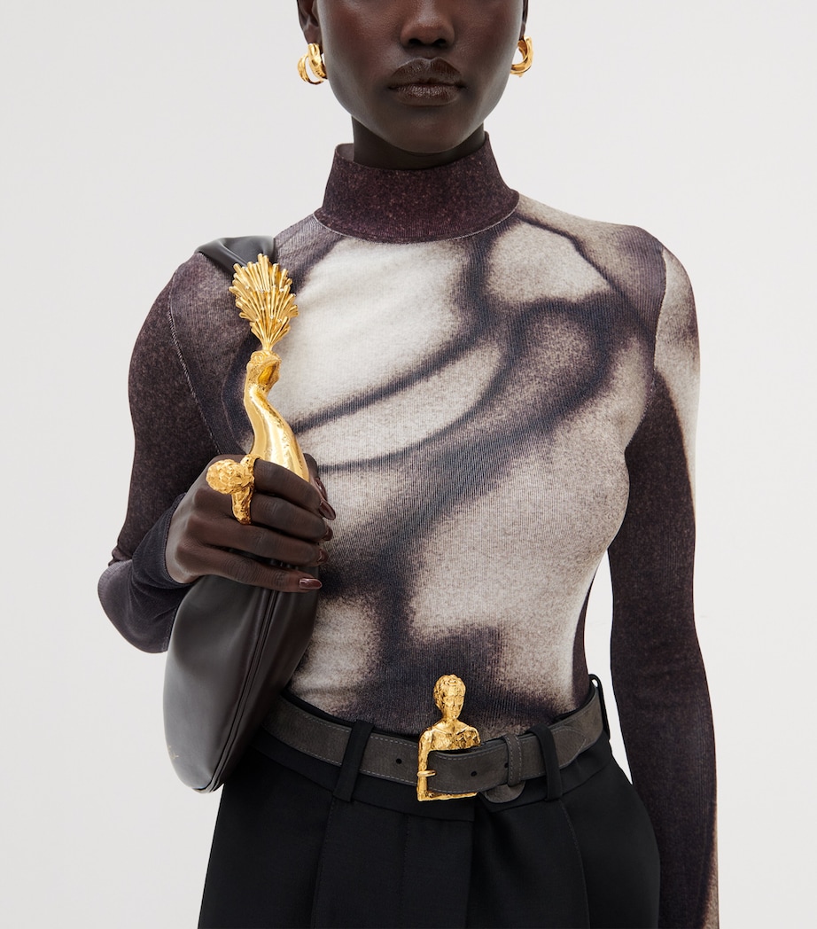 Schiaparelli Asymmetric Creole Earrings Opaque Gold Image 3