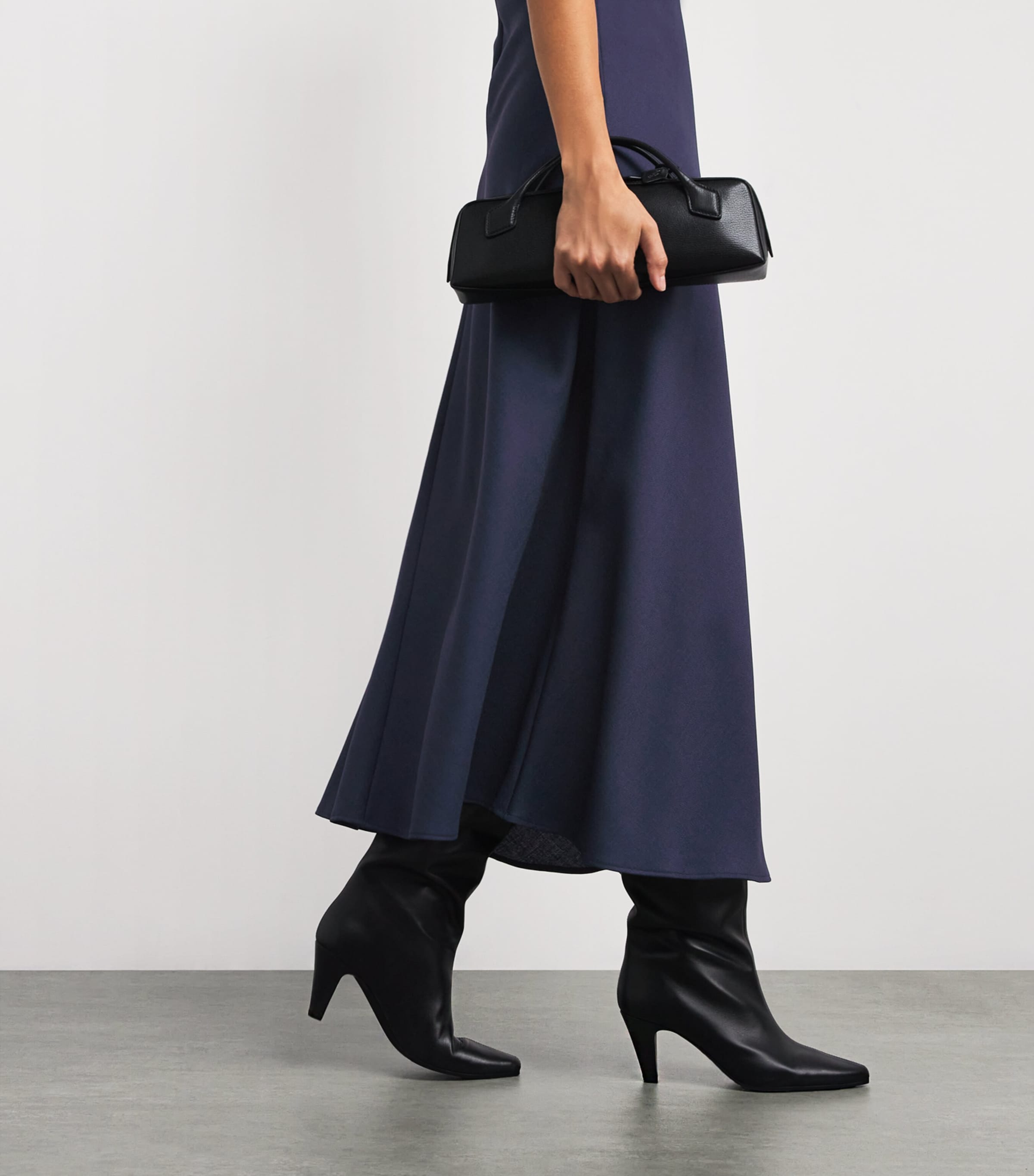 Twill Midi Dress NAVY Image 4