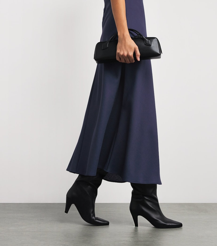 Twill Midi Dress NAVY Image 4
