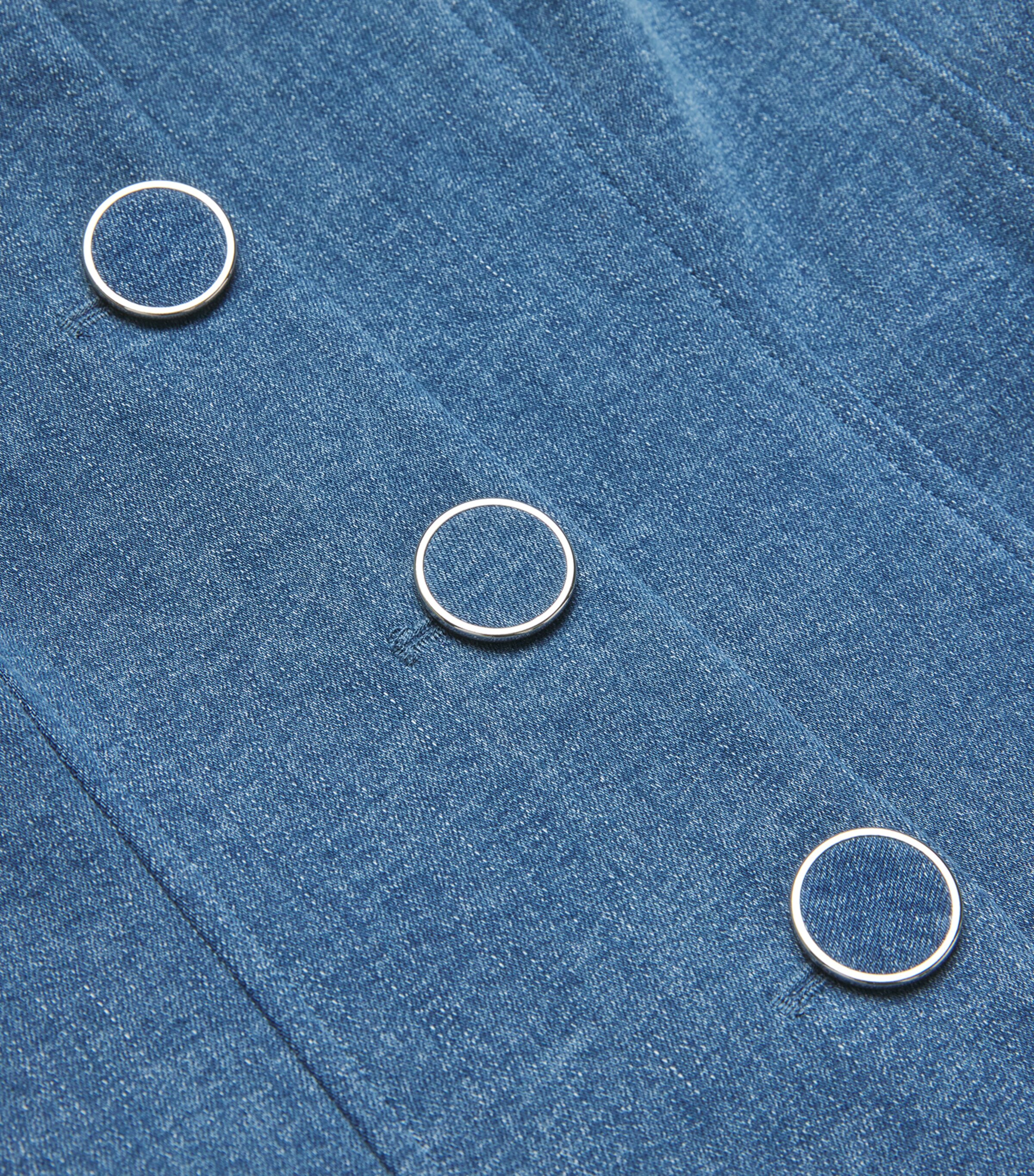 Veronica Beard Womens Denim Liana Tailored Top Sea Glare Image 5