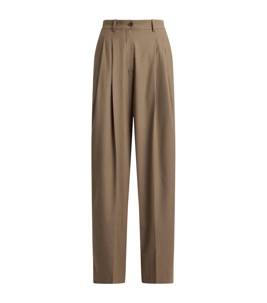 Ralph Lauren Collection Womens Wool-Blend Clarice Trousers Taupe Melange Image 1