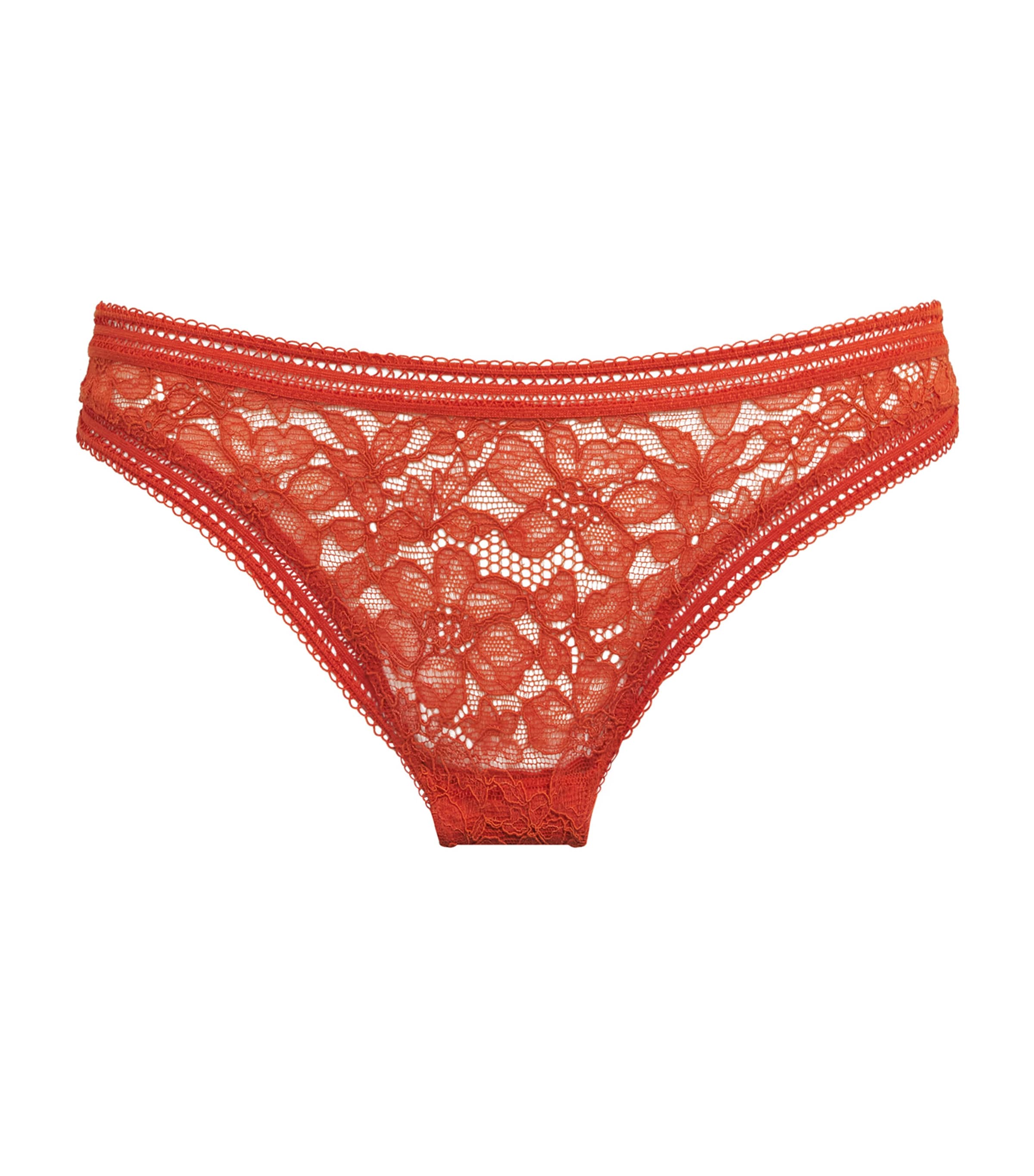 Lace Floral Tanga 544 PUMPKIN RED Image 1