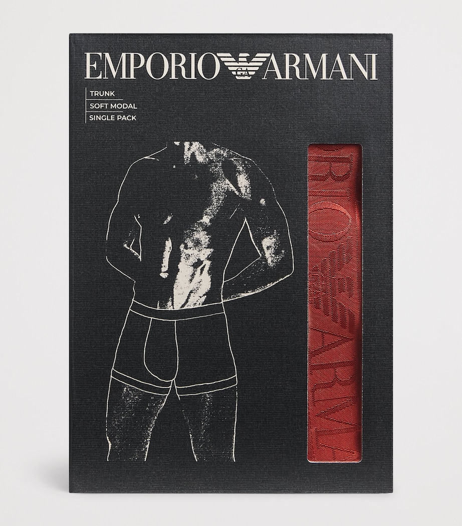 Emporio Armani Mens Modal Logo Trunks Brick Image 4
