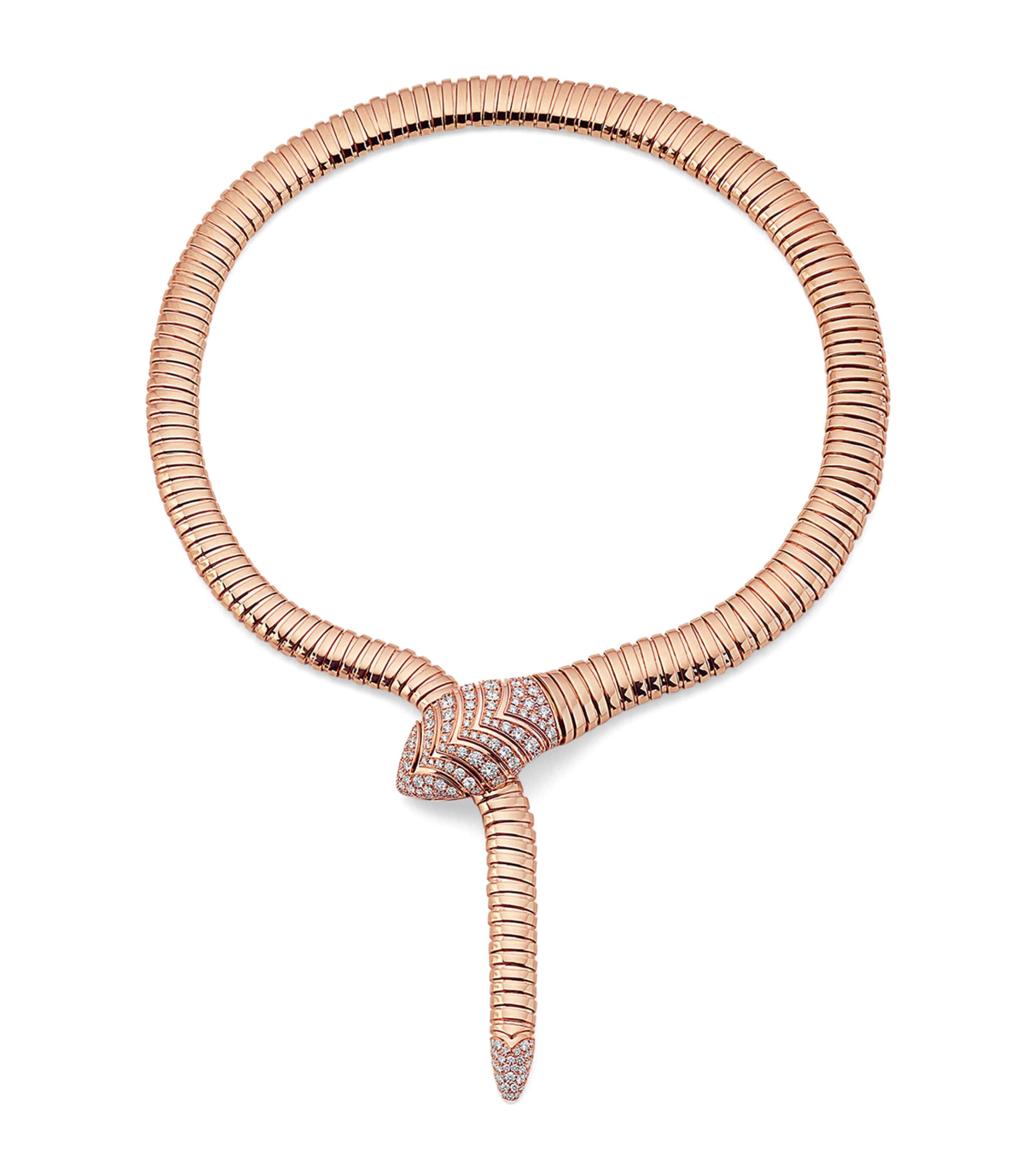 Bvlgari Rose Gold and Diamond Serpenti Tubogas Necklace Pink Gold Image 1