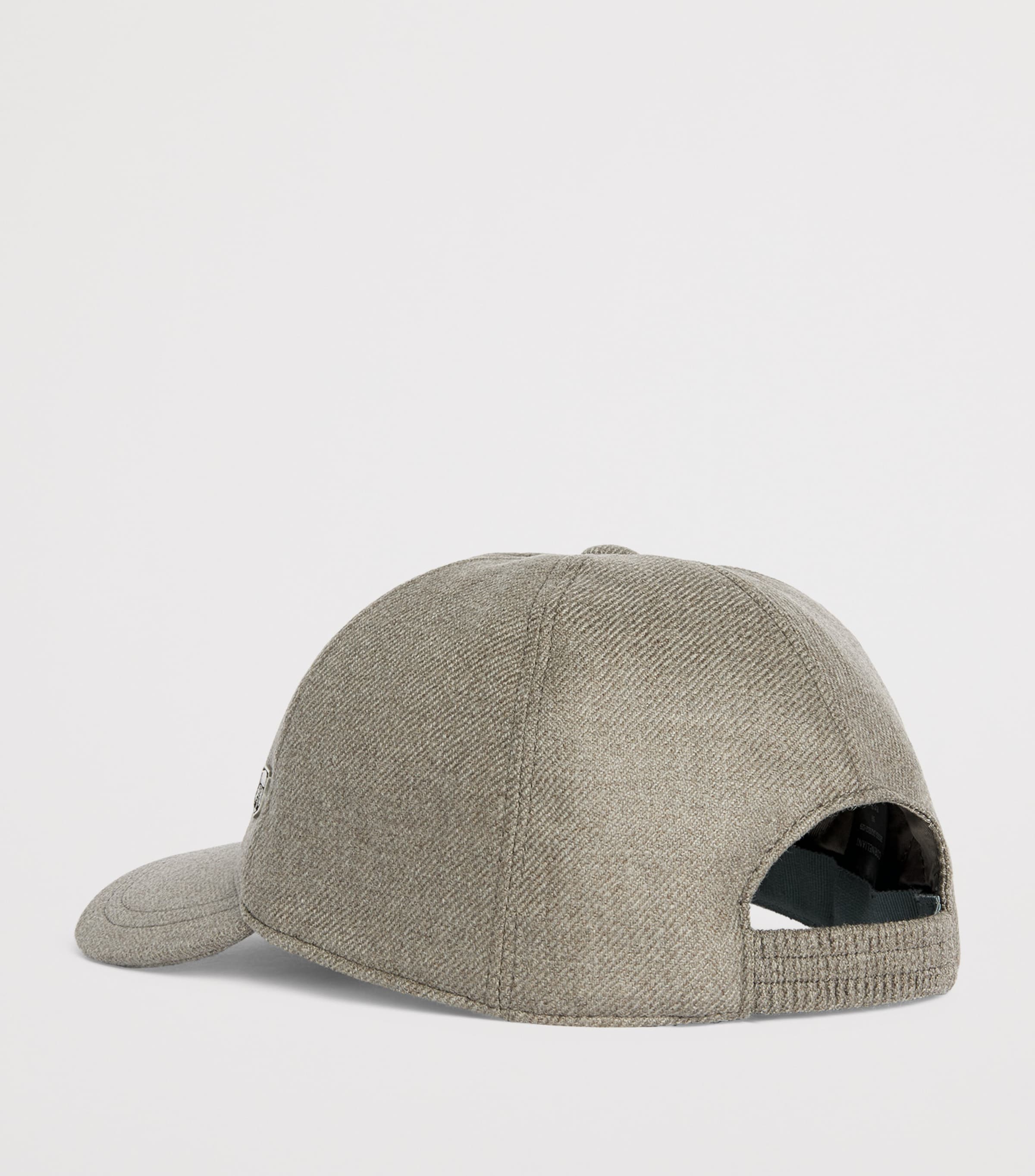 Corneliani Virgin Wool Crest Baseball Cap Natural/beige Image 3