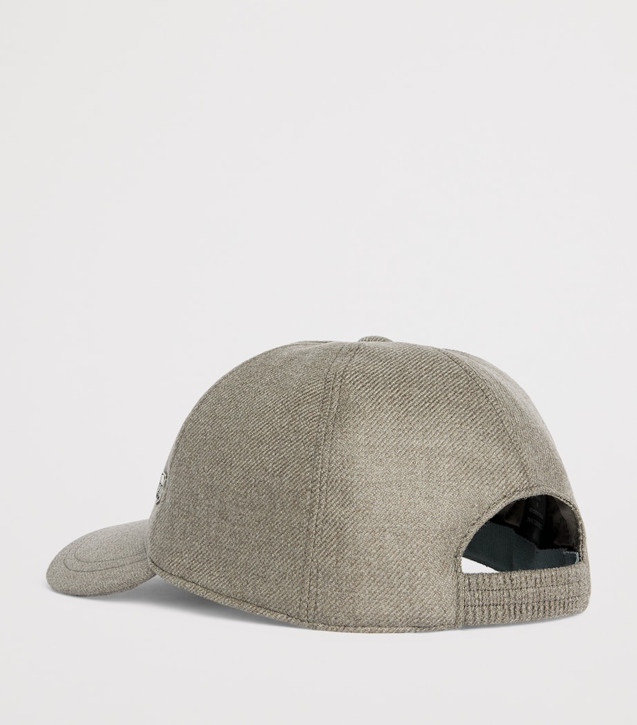Corneliani Virgin Wool Crest Baseball Cap Natural/beige Image 3