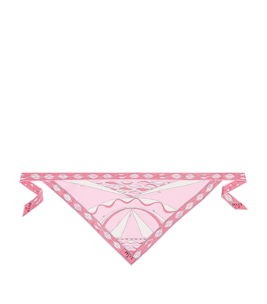 PUCCI Silk Multi Print Triangle Scarf Pink Image 1