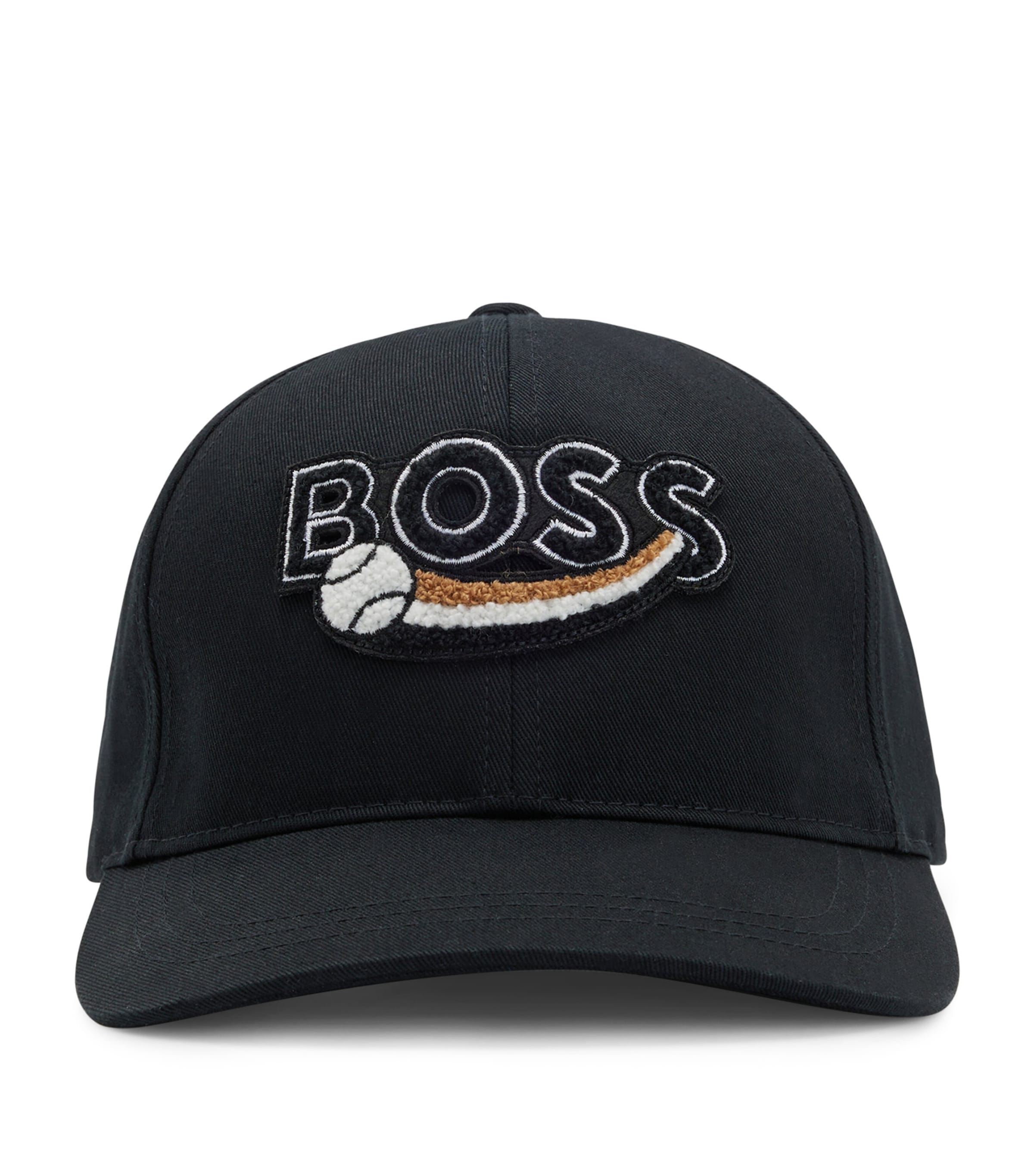 Shop Hugo Boss Cotton Logo Baseball Cap In Black