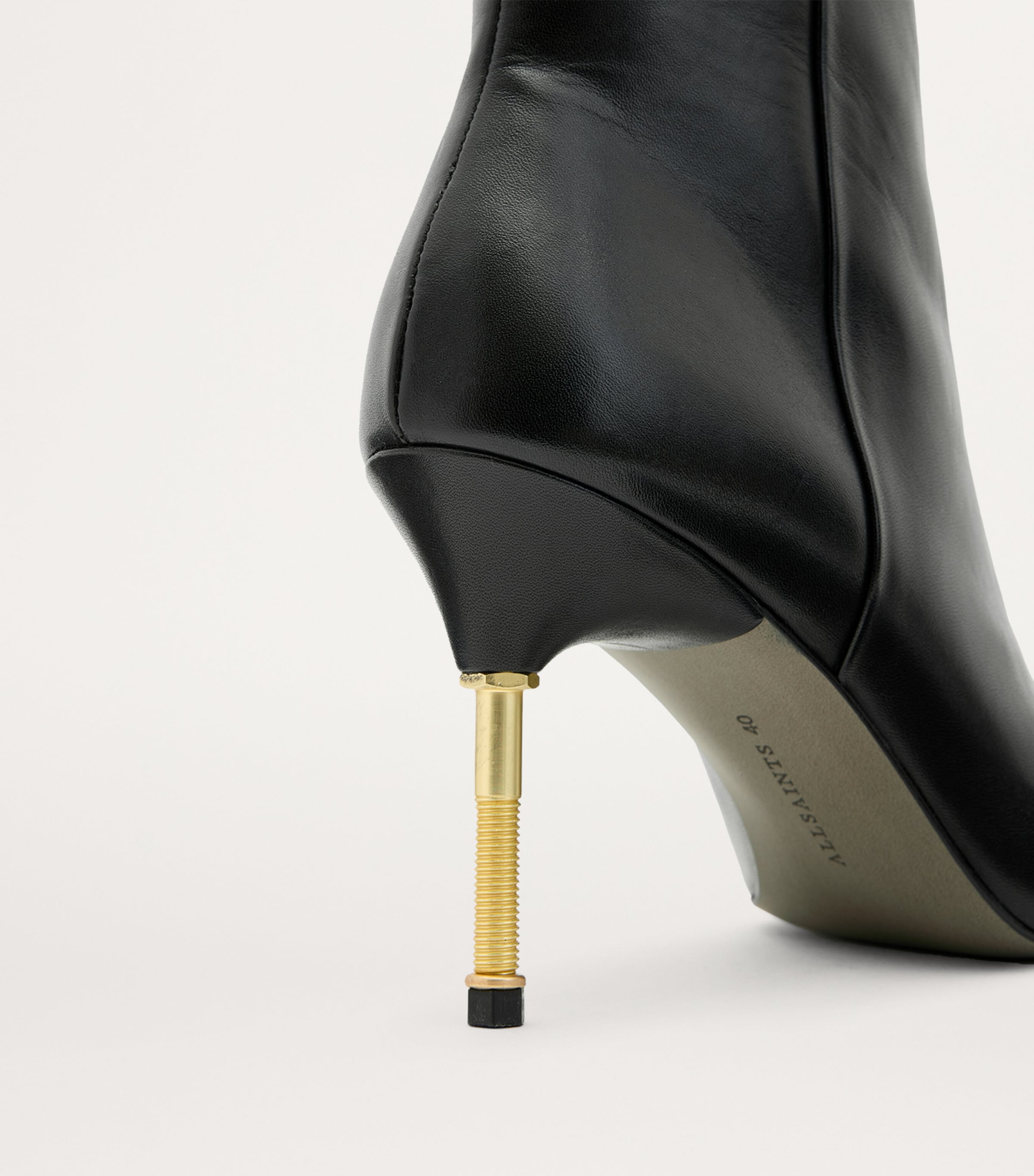 Leather Natasha Boots 52 BLACK/WARM BRASS Image 6