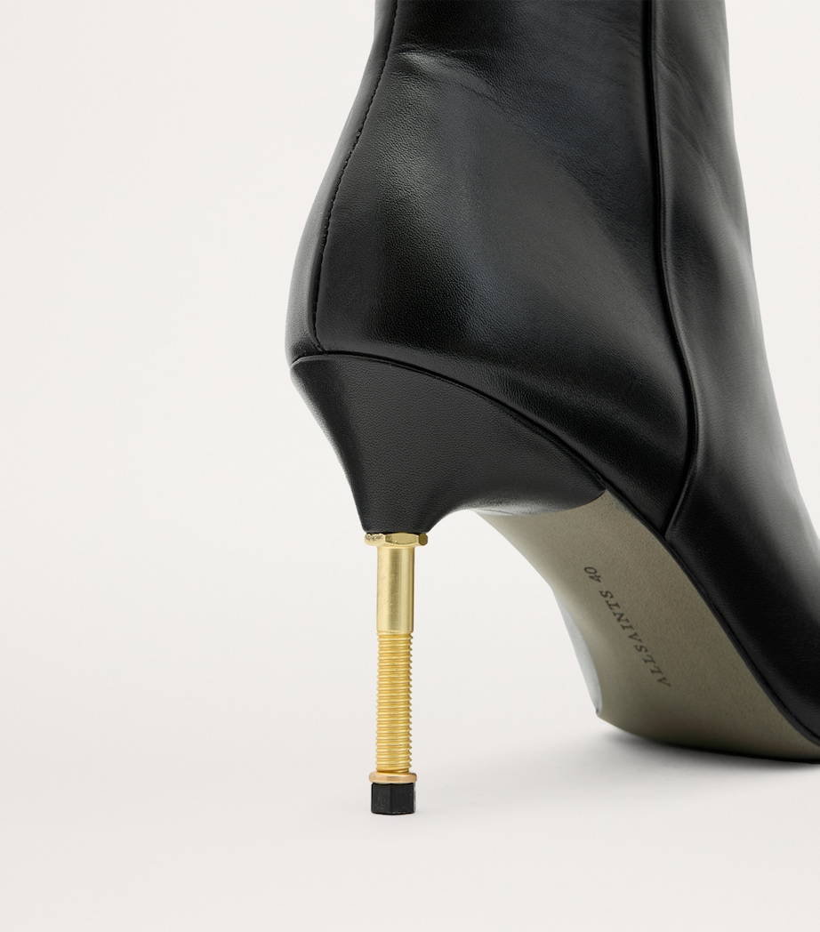 Leather Natasha Boots 52 BLACK/WARM BRASS Image 6