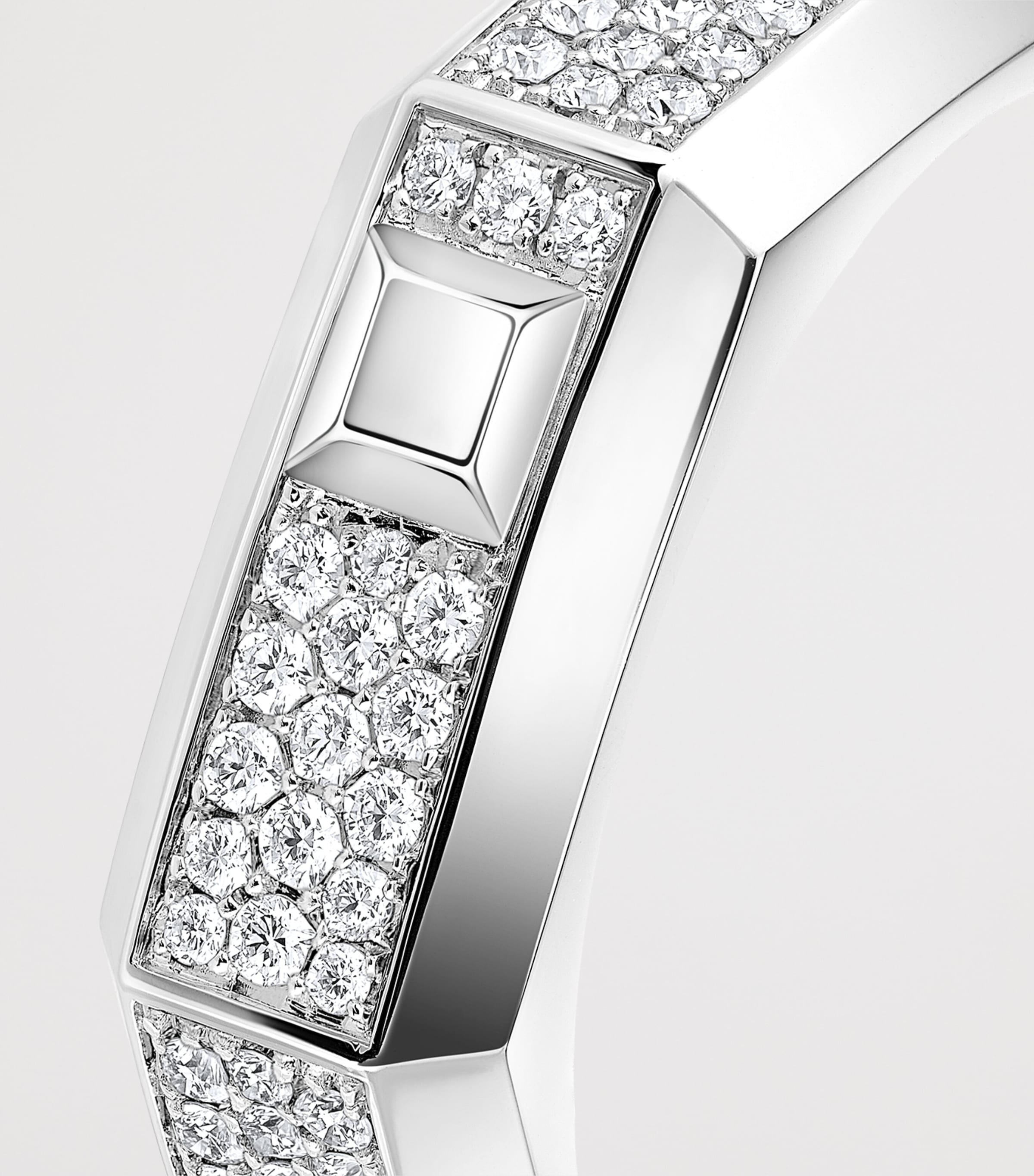 Messika Moderniste White Gold and Diamond Medium Pavé Ring (0.35ct) White Gold Image 3