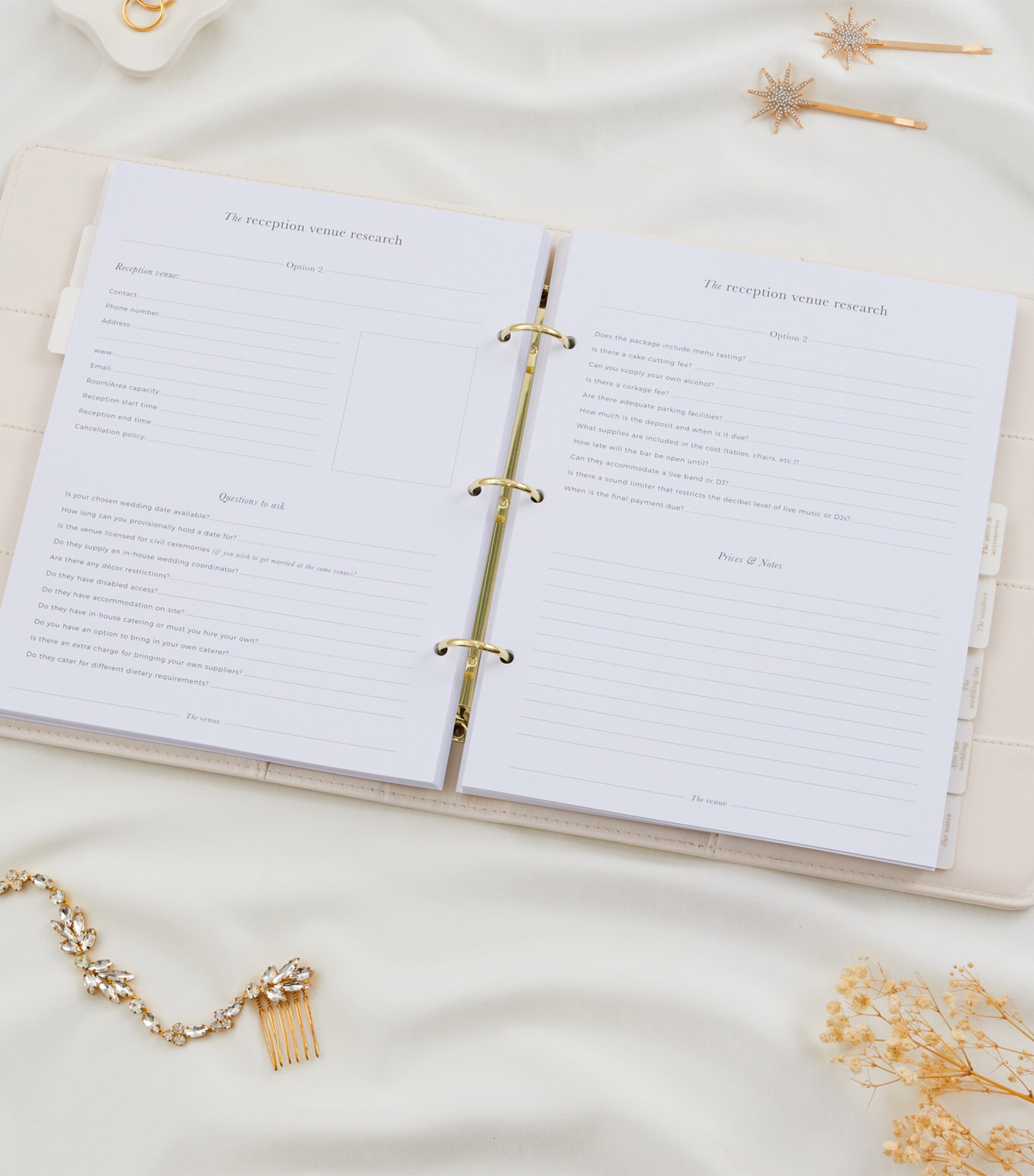Blush and Gold Our Wedding Planner Binder White, Gold Image 13