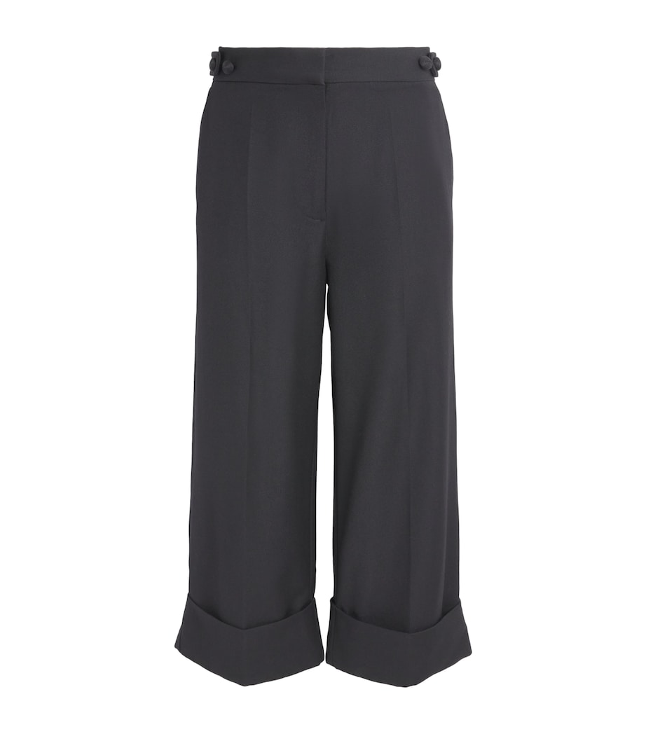 CAMILLA AND MARC Womens Wool Cropped Caius Manstyle Trousers Dblk Black Image 1