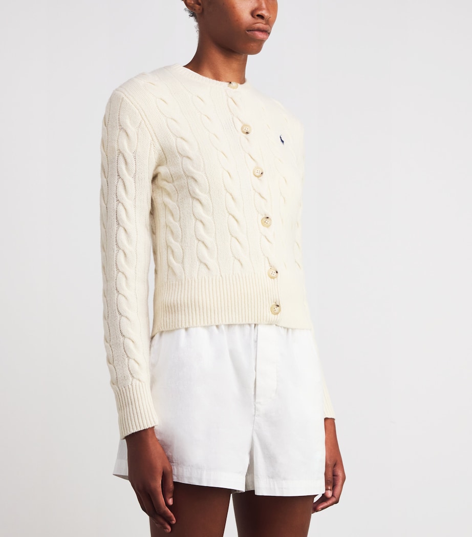Wool-Cashmere Cable Knit Cardigan AUTHENTIC CREAM Image 3