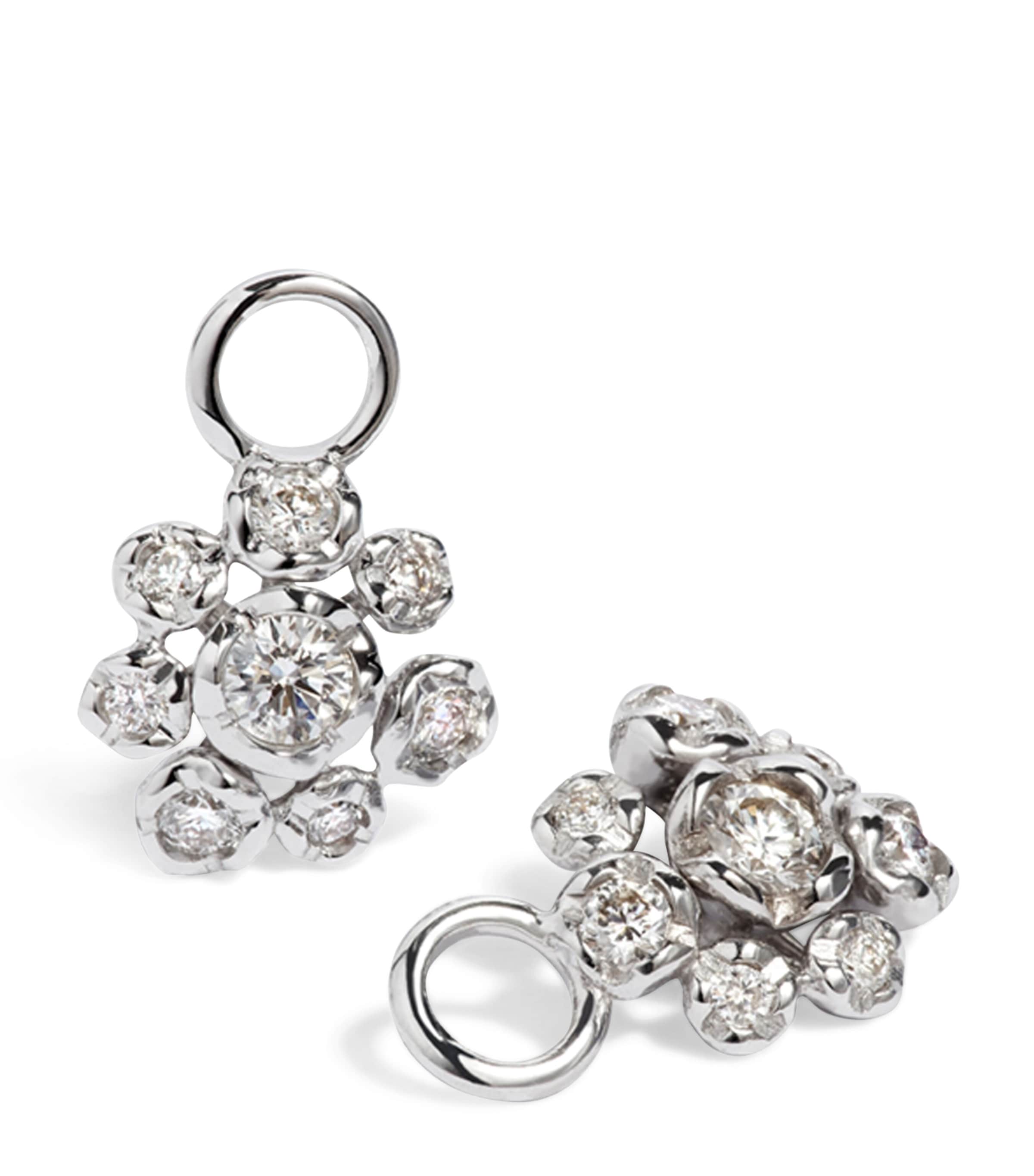 Annoushka Large White Gold And Diamond Whoopsie Daisy Earring Drops In White