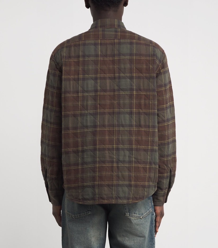 Cotton Check Overshirt GREEN Image 4