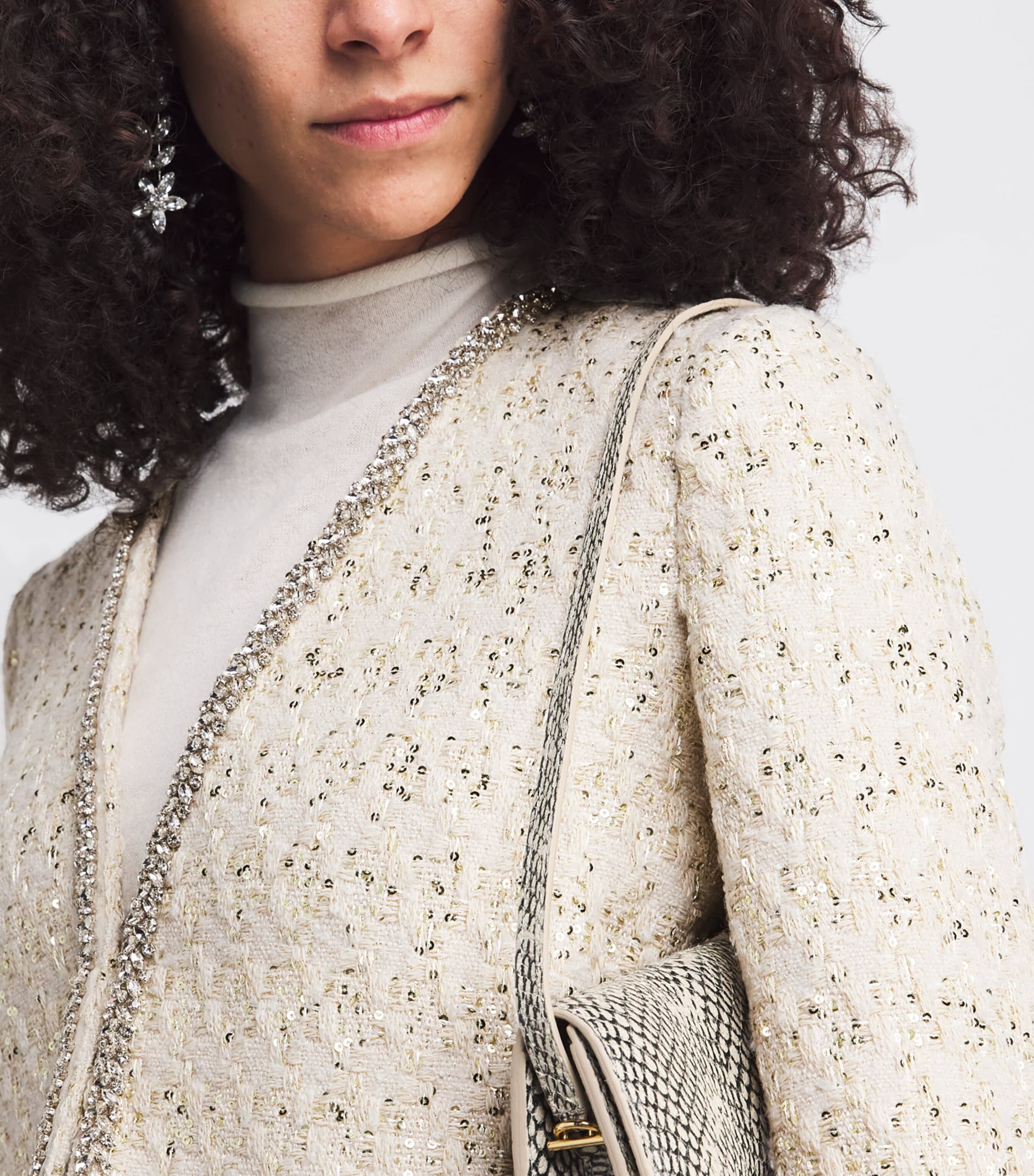 Tweed Embellished Kidman Blazer A301 NATURAL Image 6