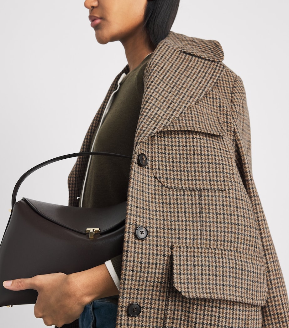 ME+EM Womens Wool-Blend Houndstooth Jacket Pecan Brown Multi Image 3