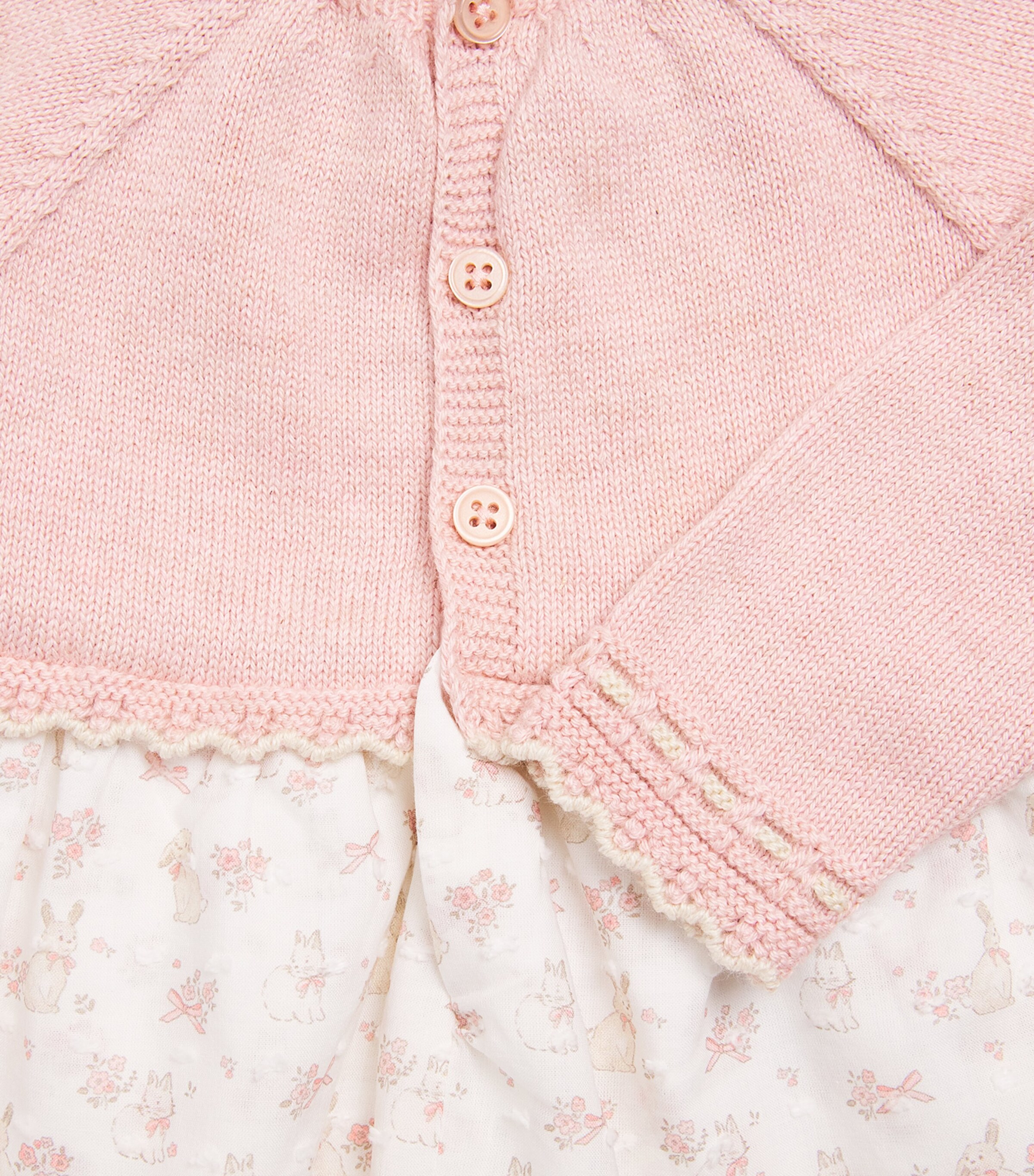 Paz Rodriguez Cotton-Cashmere Dress and Bloomers Set (1-24 Months) Powder Pnk/l Brwn Image 3