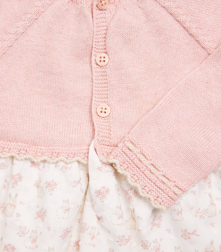 Paz Rodriguez Cotton-Cashmere Dress and Bloomers Set (1-24 Months) Powder Pnk/l Brwn Image 3