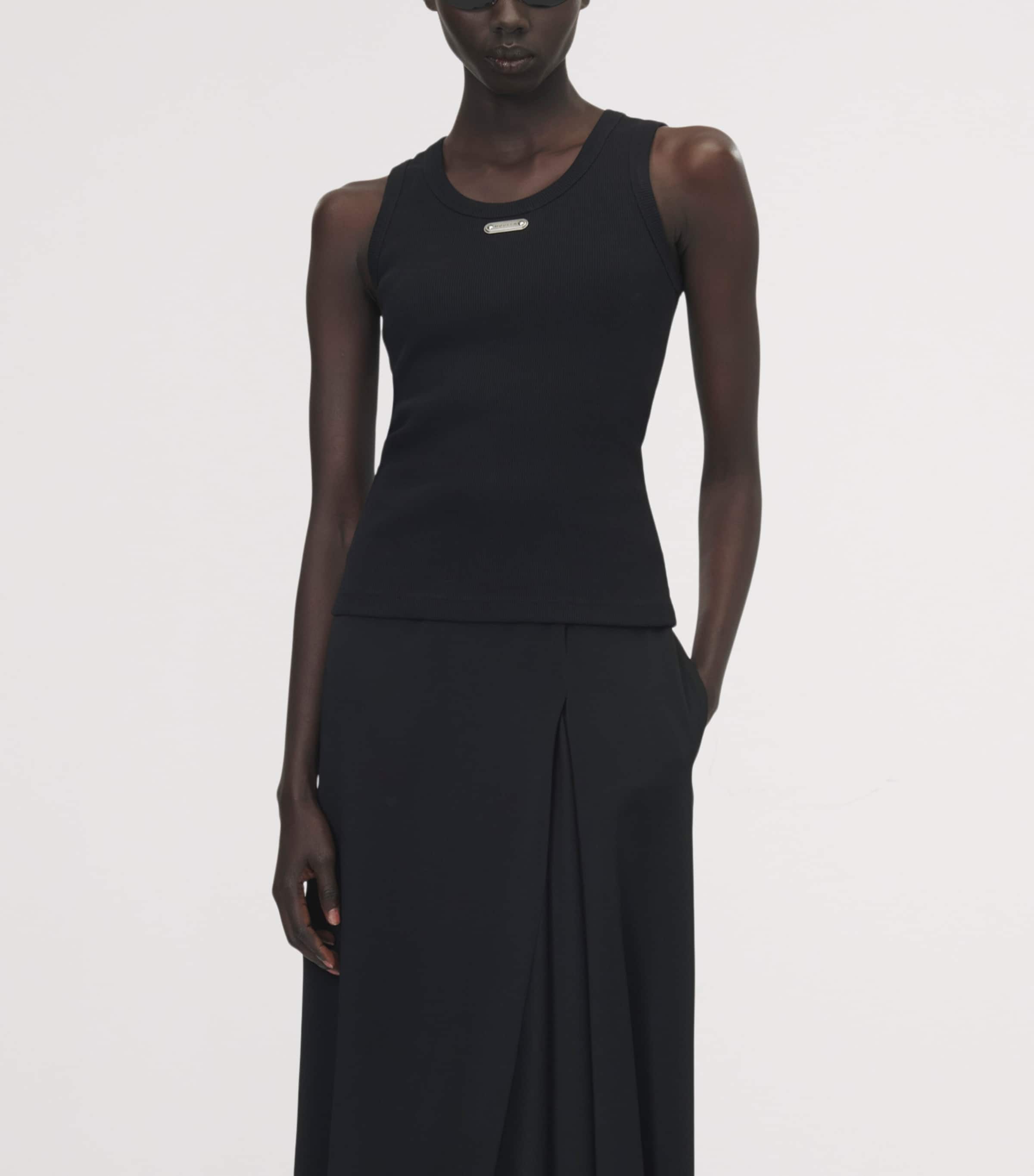 McQueen Womens Cotton Plaque Tank Top Image 5