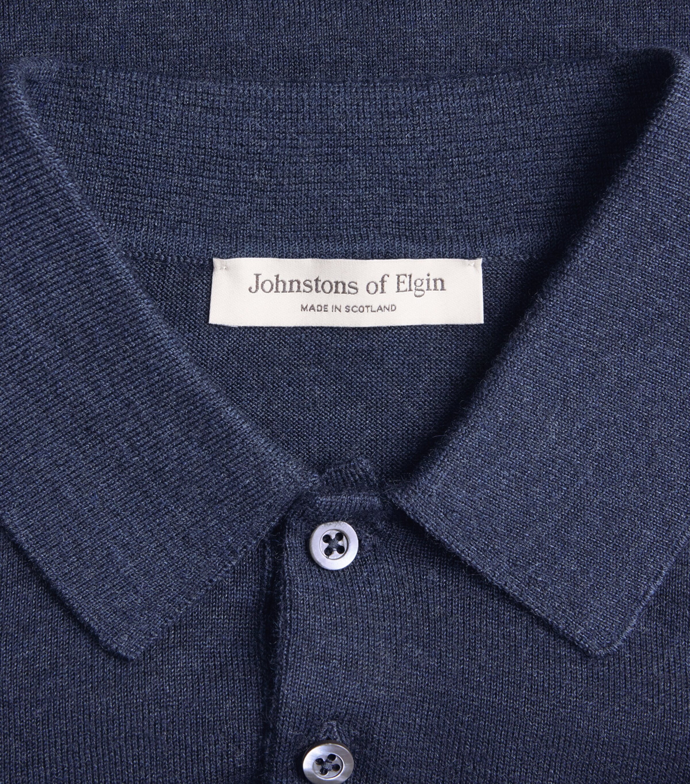 Superfine Cashmere Fin Polo Shirt HD7350 BARRA NAVY Image 5