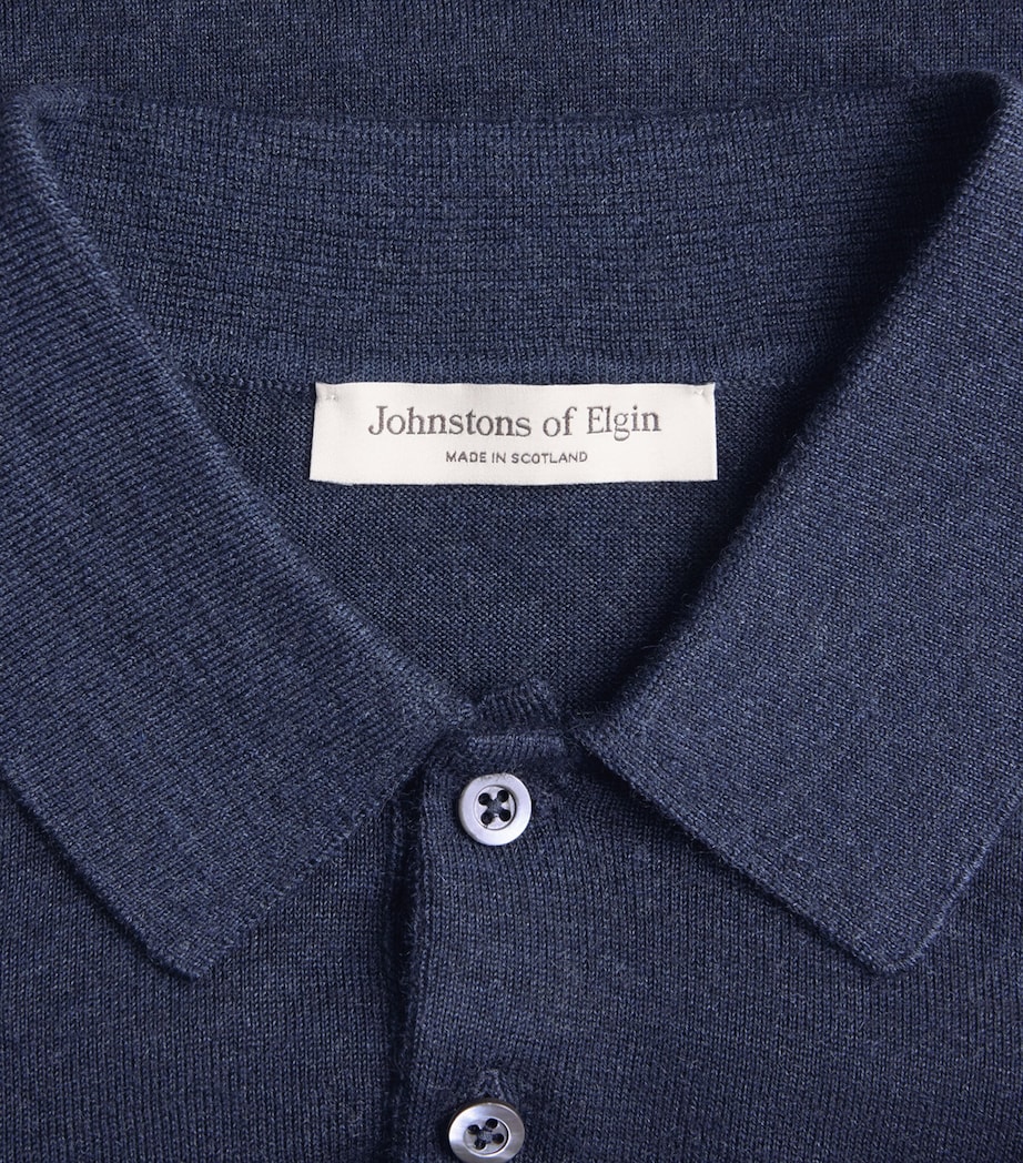 Superfine Cashmere Fin Polo Shirt HD7350 BARRA NAVY Image 5