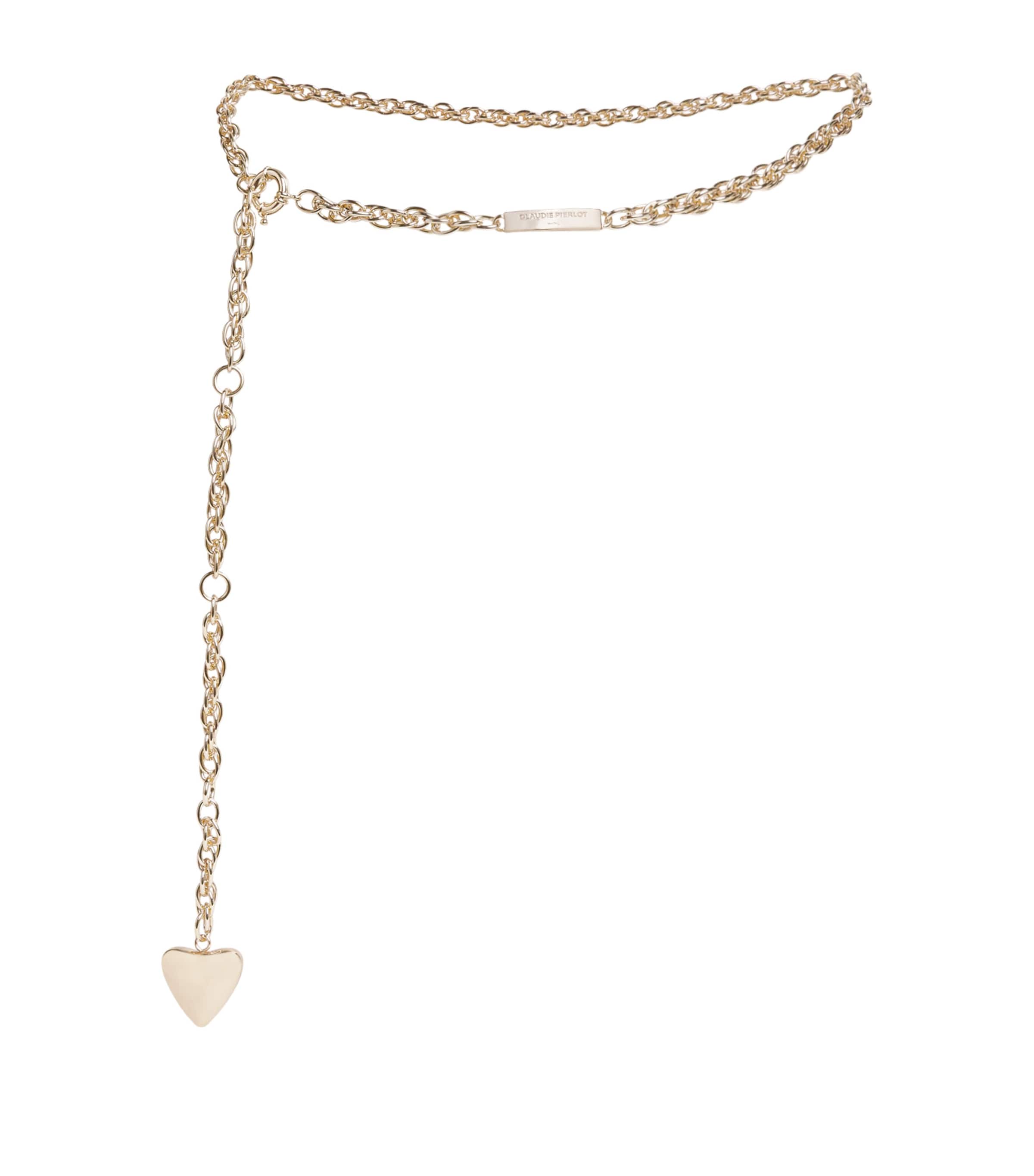 Claudie Pierlot Heart Charm Double-Chain Belt Gold Image 1