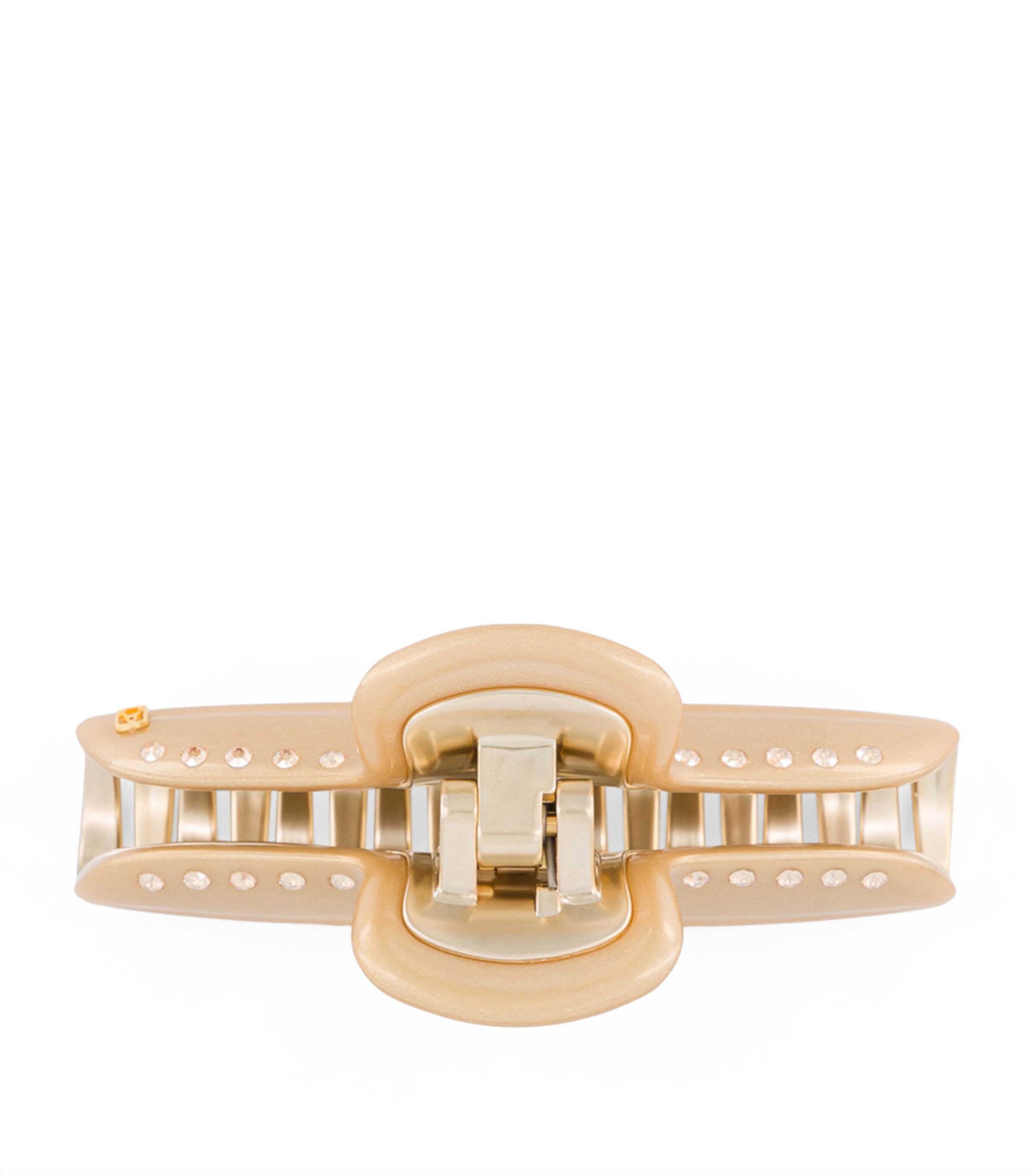 Alexandre de Paris Gold-Plated Crystal-Embellished Claw Hair Clip Pail Dore/or Image 3