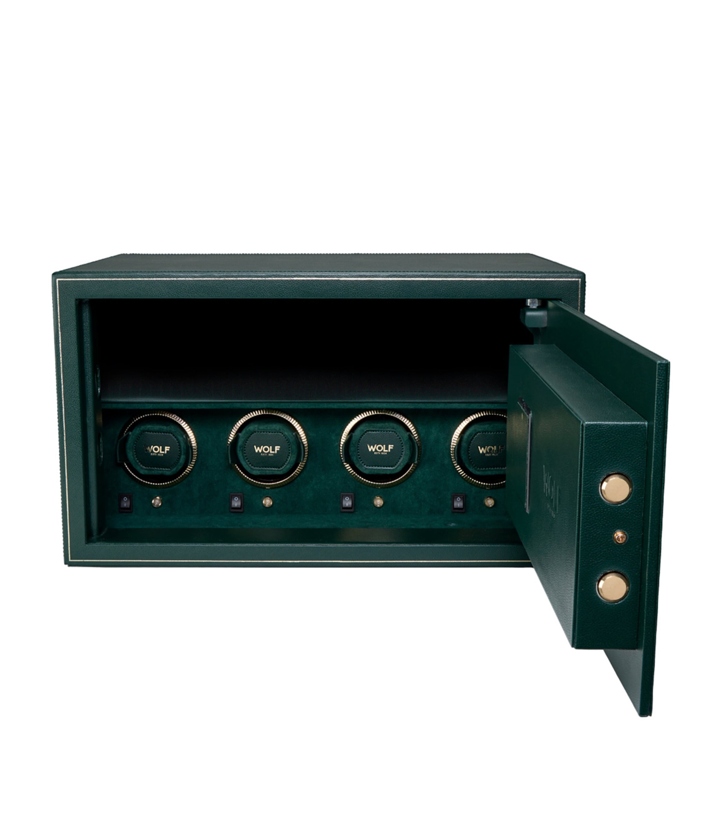 Vegan Leather 4-Piece The Den Watch Winder Safe GREEN Image 4