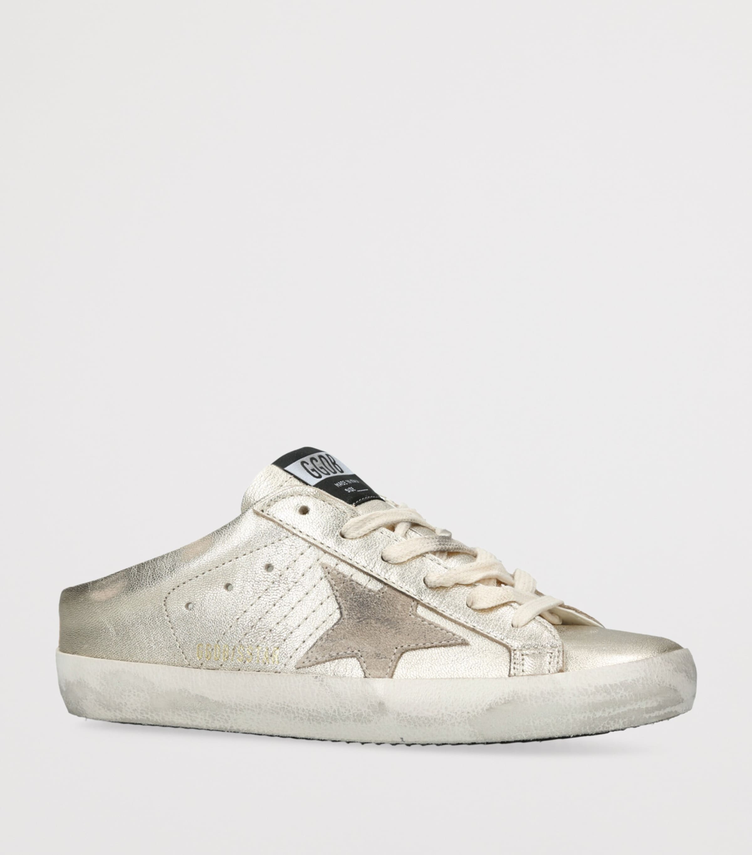 【関税&送料込】Golden  Sabot Super Star Super-Star Sabots in white leather with shearling lining